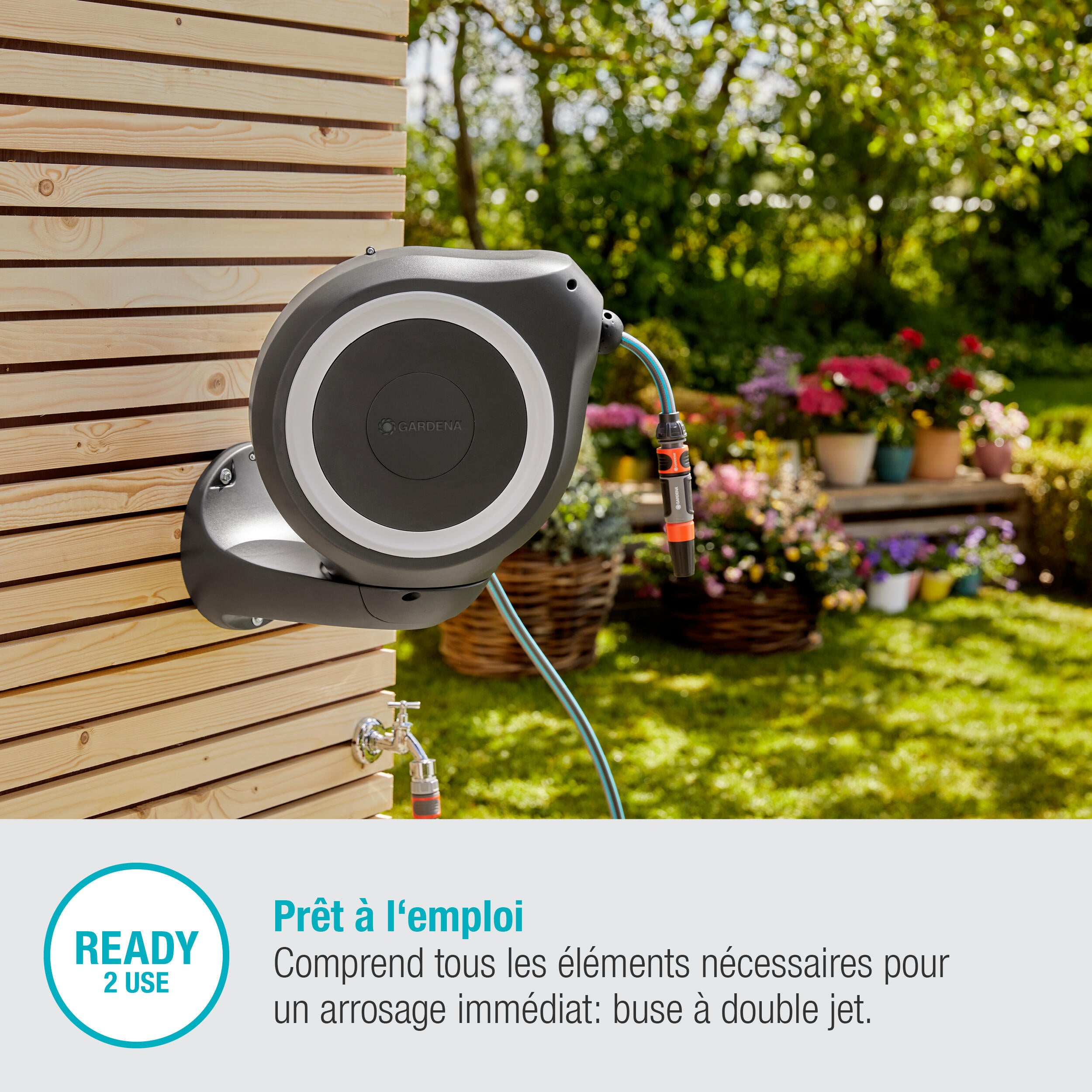 Dévidoir automatique mural gardena 15m 20m - 3