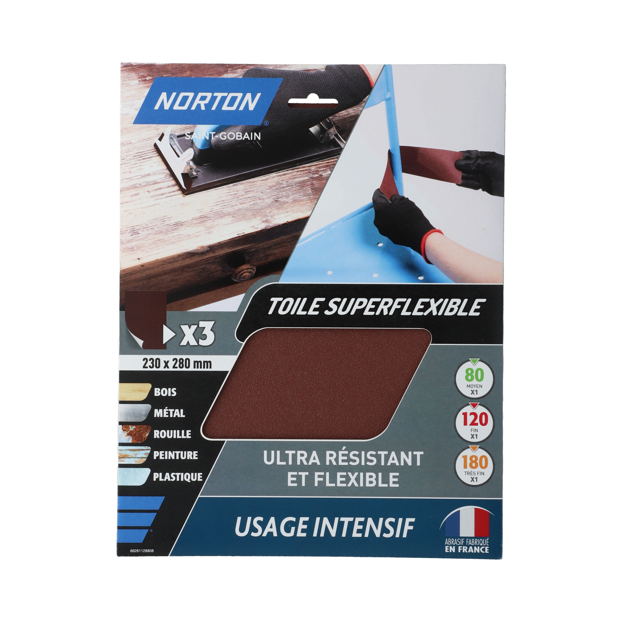 Bosch SDTR240 Lot de 5 feuilles abrasives triangulaires à crochet et boucle, grain 240