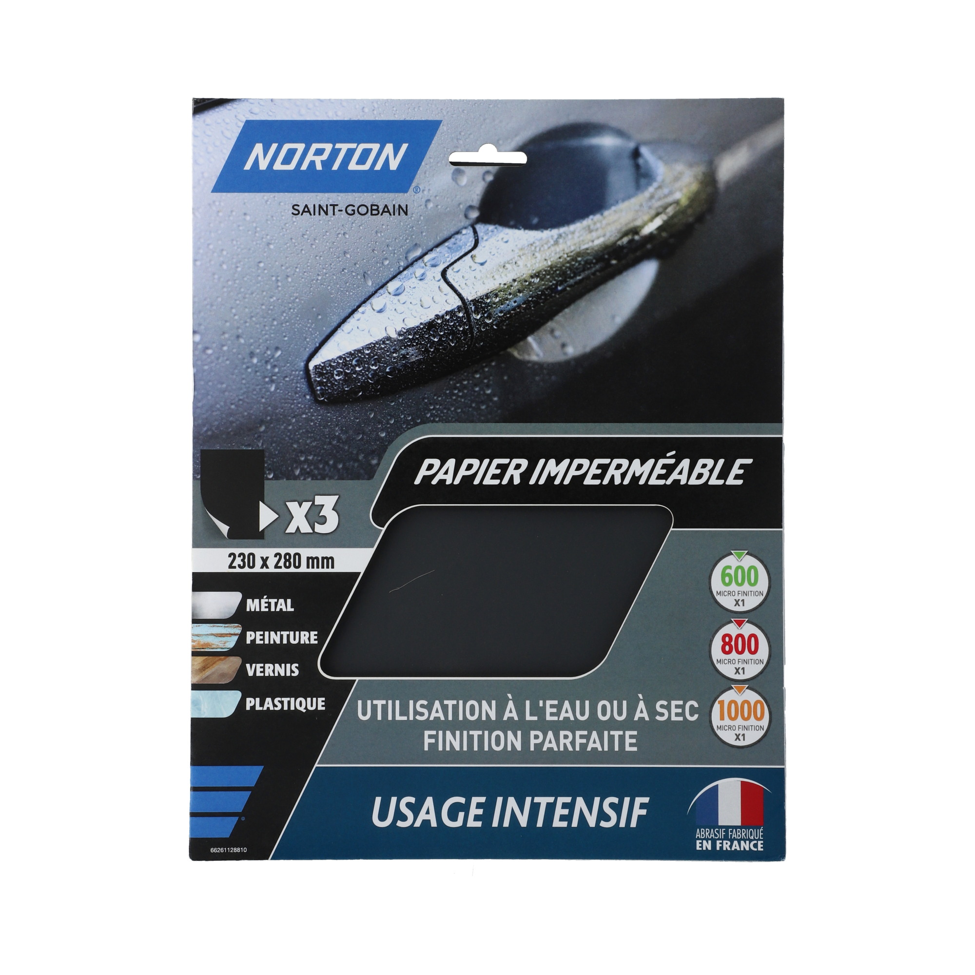 Papier Abrasif Imperméable Grain 8000 - Lot 5 Feuilles 9,1 X 22,9 Cm - Pour Bois, Métal, Polissage