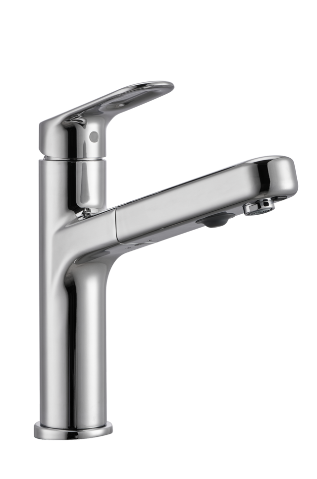 Grifo de cocina monomando caño horizontal+extraíble DELINIA Icone en cromado