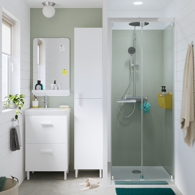 Mampara de ducha frontal plegable  Easy perfil cromo (77.5-80.5)x190 cm