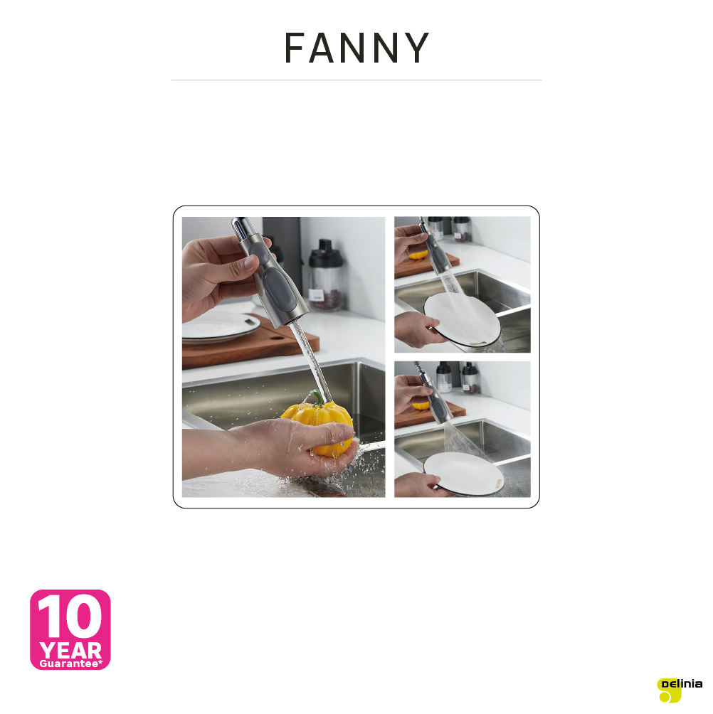 Robinet de cuisine avec douchette finition inox, Fanny, DELINIA - 17