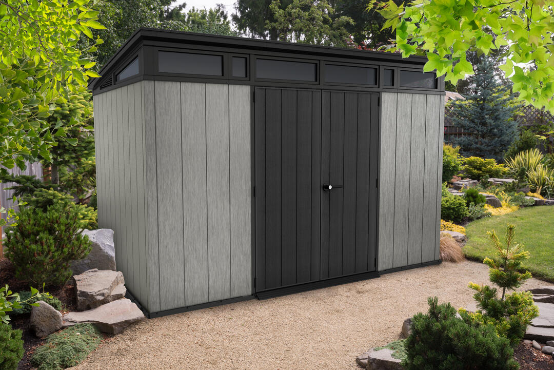 Caseta de resina Artisan de 340x226x218 cm y 7.4 m2 con 20 mm espesor y doble puerta abatible KETER - 9