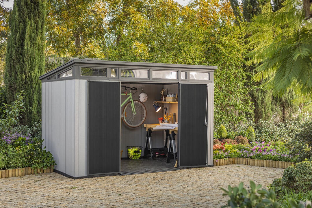 Caseta de resina Artisan de 340x226x218 cm y 7.4 m2 con 20 mm espesor y doble puerta abatible KETER - 3