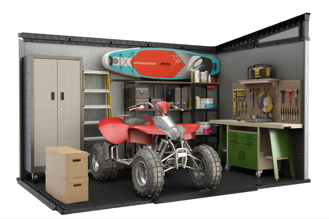 Caseta de resina Artisan de 340x226x218 cm y 7.4 m2 con 20 mm espesor y doble puerta abatible KETER - 11
