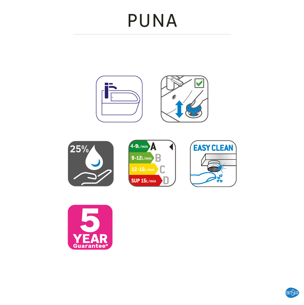 Grifo monomando de bidé SENSEA Puna cromo brillo. Antical. Latón - 6