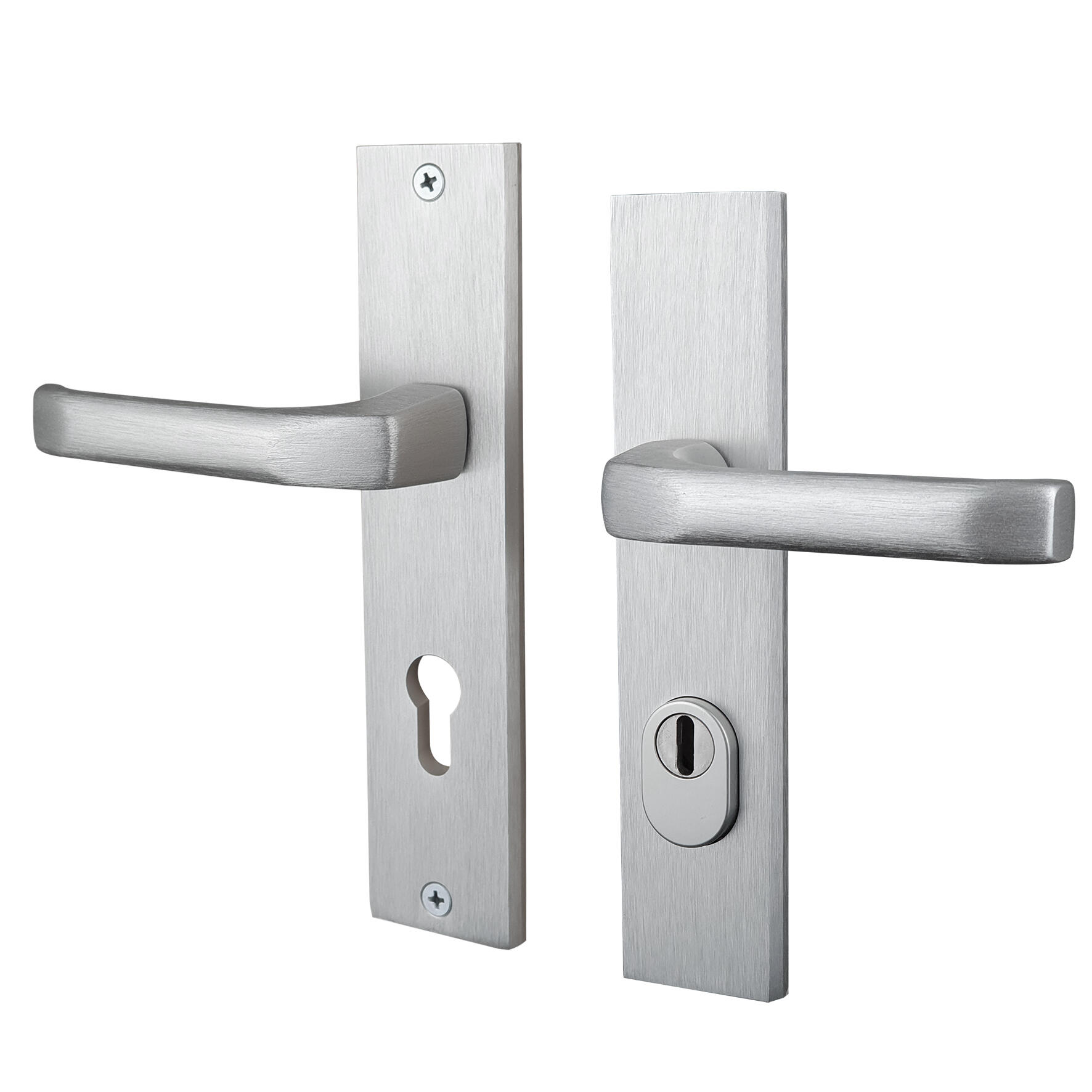 Poignée de porte sur plaque grise entraxe 195 mm ODIN x2 - 6