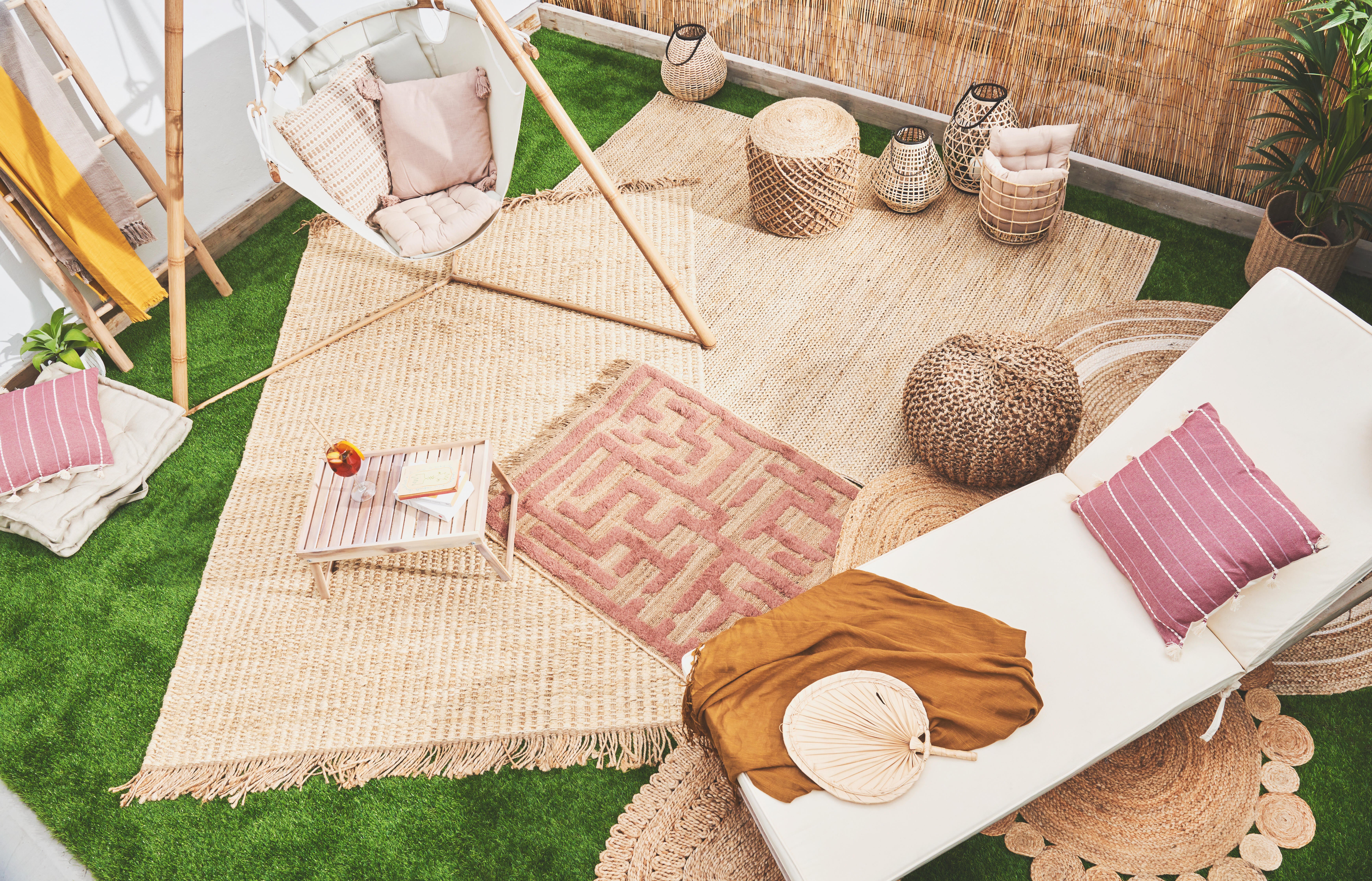 Cesto de bambu cuadricula 30x30 cm castanho - 9