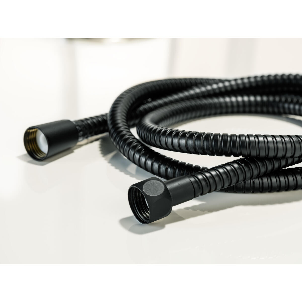 Flessibile per doccia in inox nero L 150 cm x ⌀ 1/2