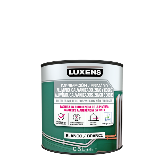 Primário para aluminio e galvanizado interior/exterior 0,5 L Luxens