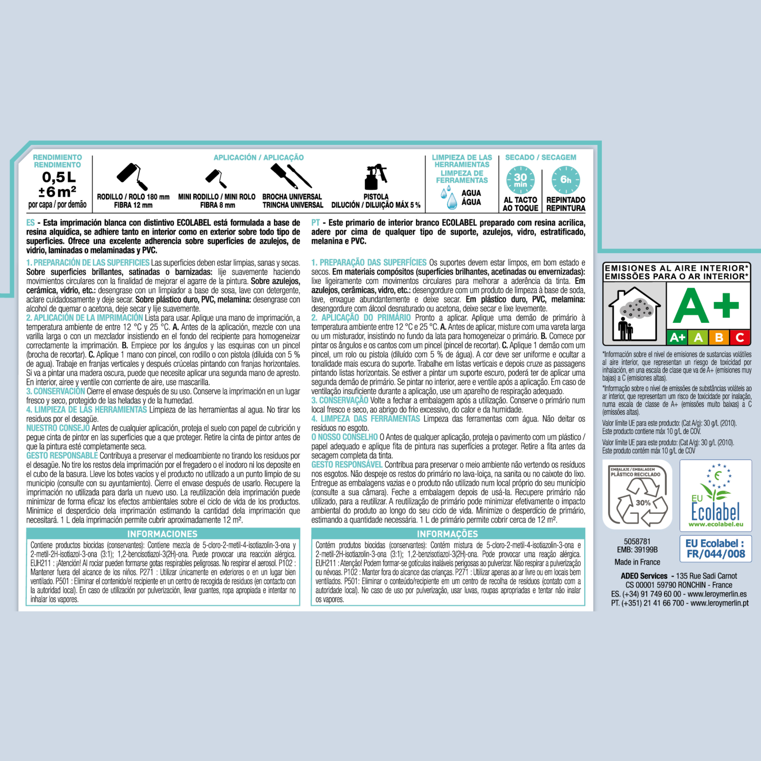 Imprimación cerámica, plástico, pvc LUXENS 500ml blanco - 4
