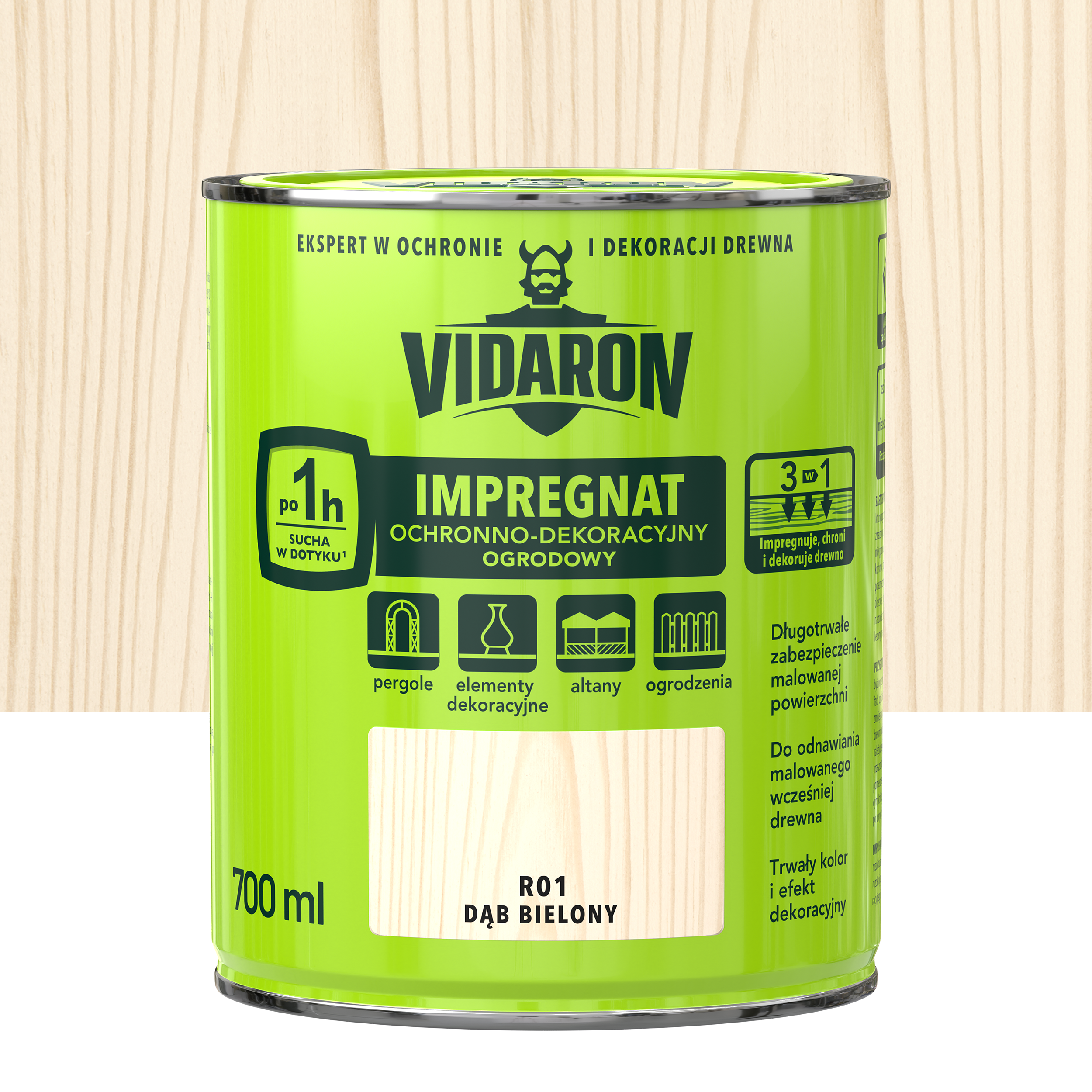Impregnat do drewna ogrodowy 0.7 l Dąb Bielony Vidaron