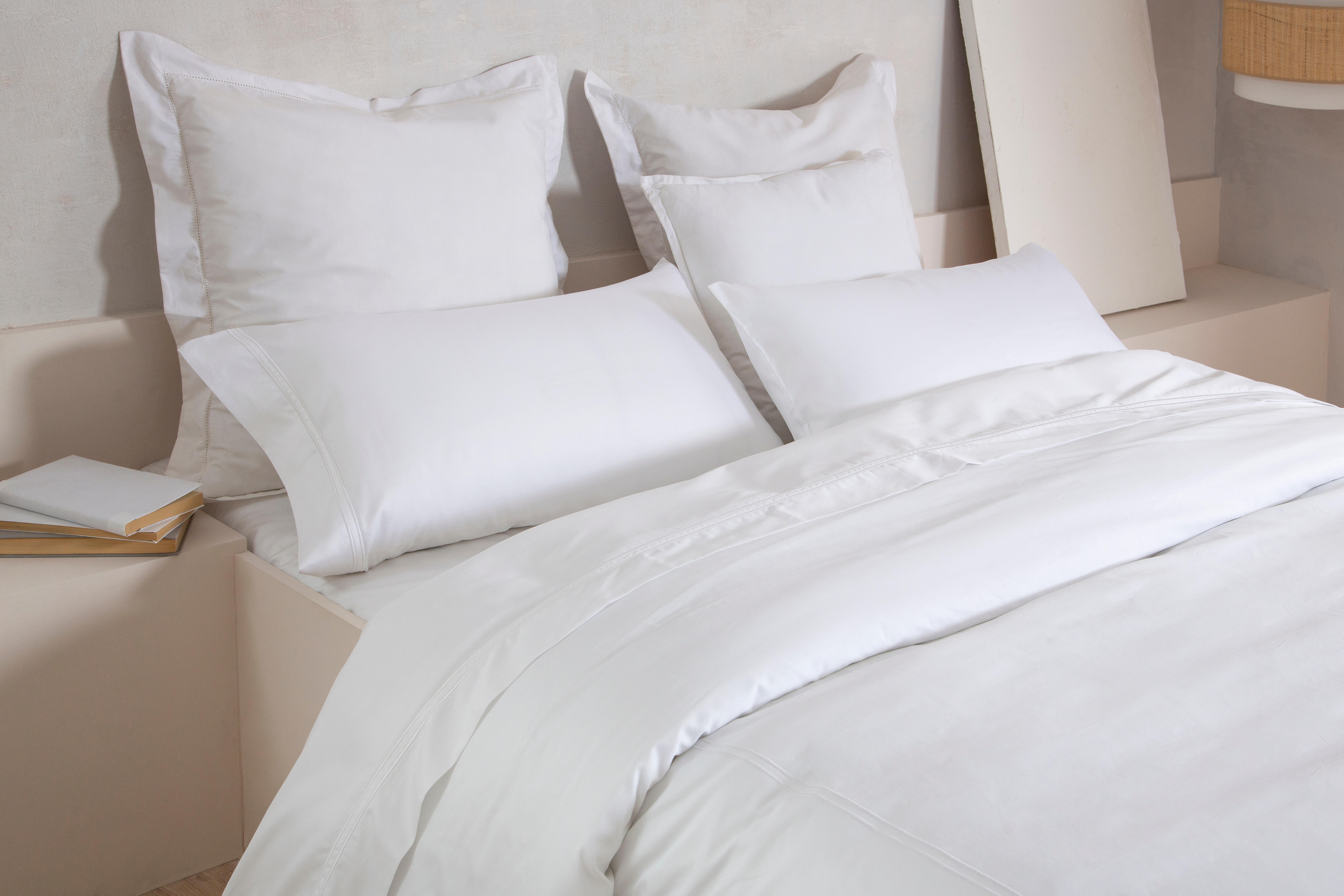 Sábana encimera Bordón algodón egipcio 400 hilos blanco 280x290 para cama de 180 cm - 8