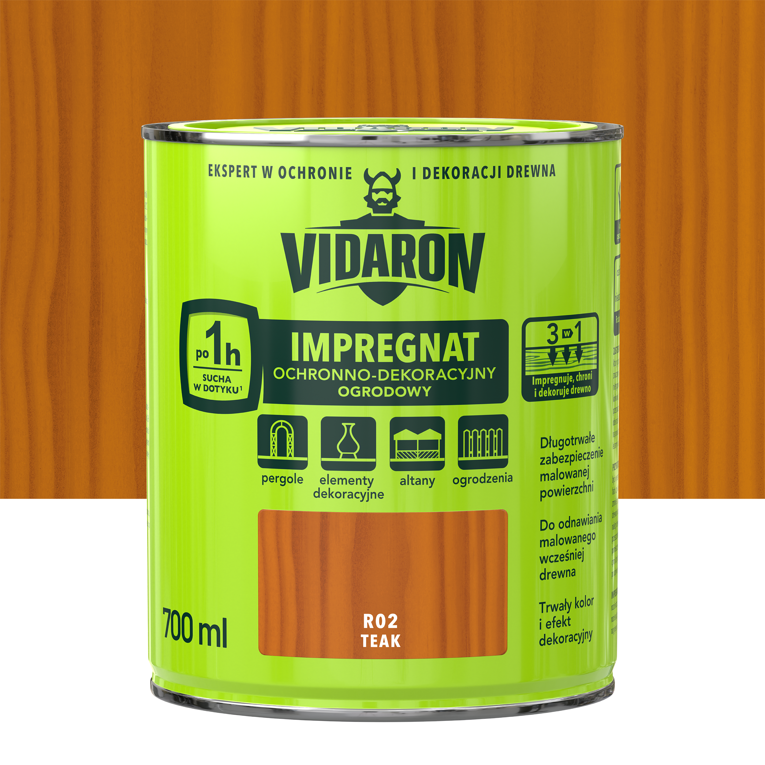 Impregnat do drewna ogrodowy 0.7 l Teak Vidaron
