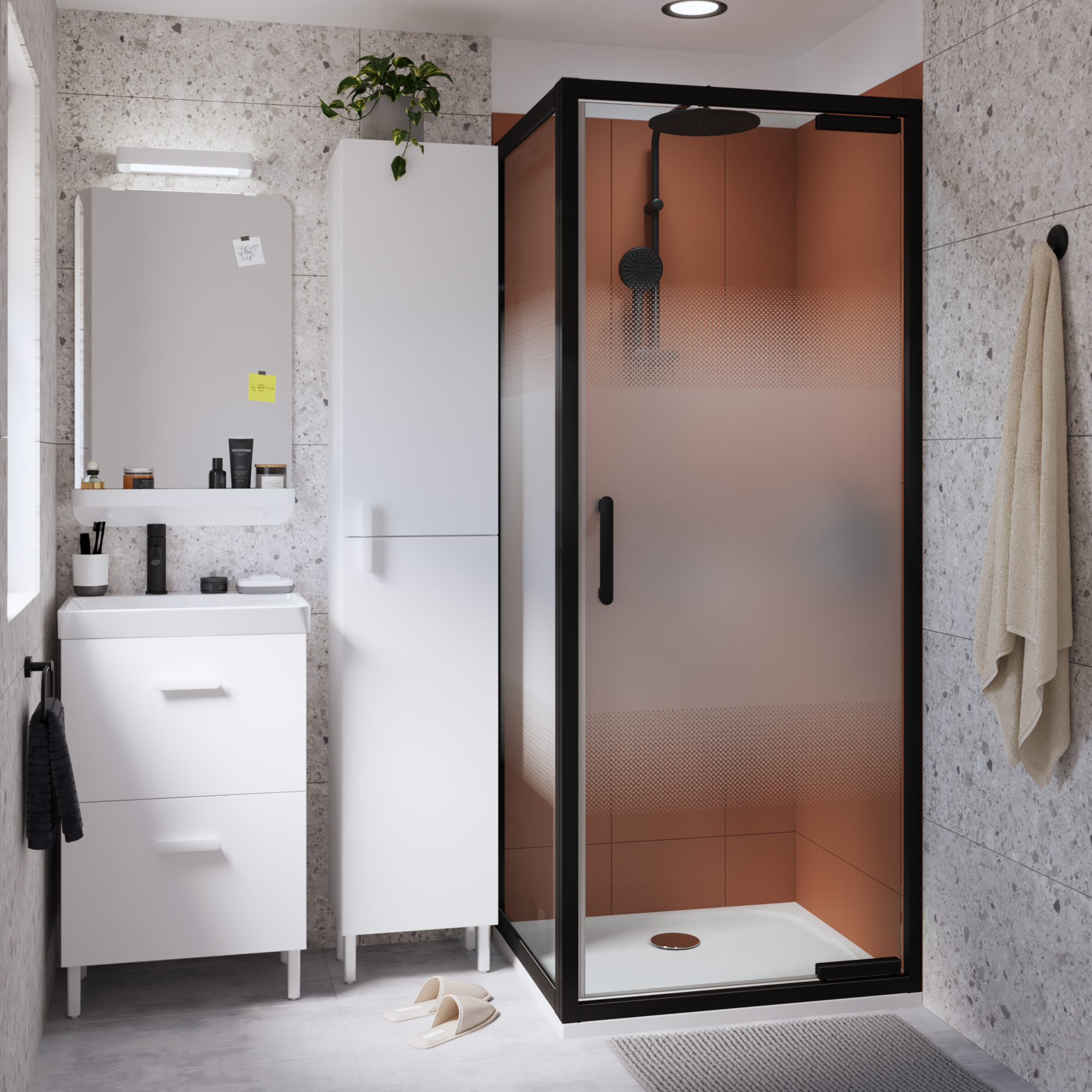 Painel de duche 70X190 serigrafado preto Easy - 21