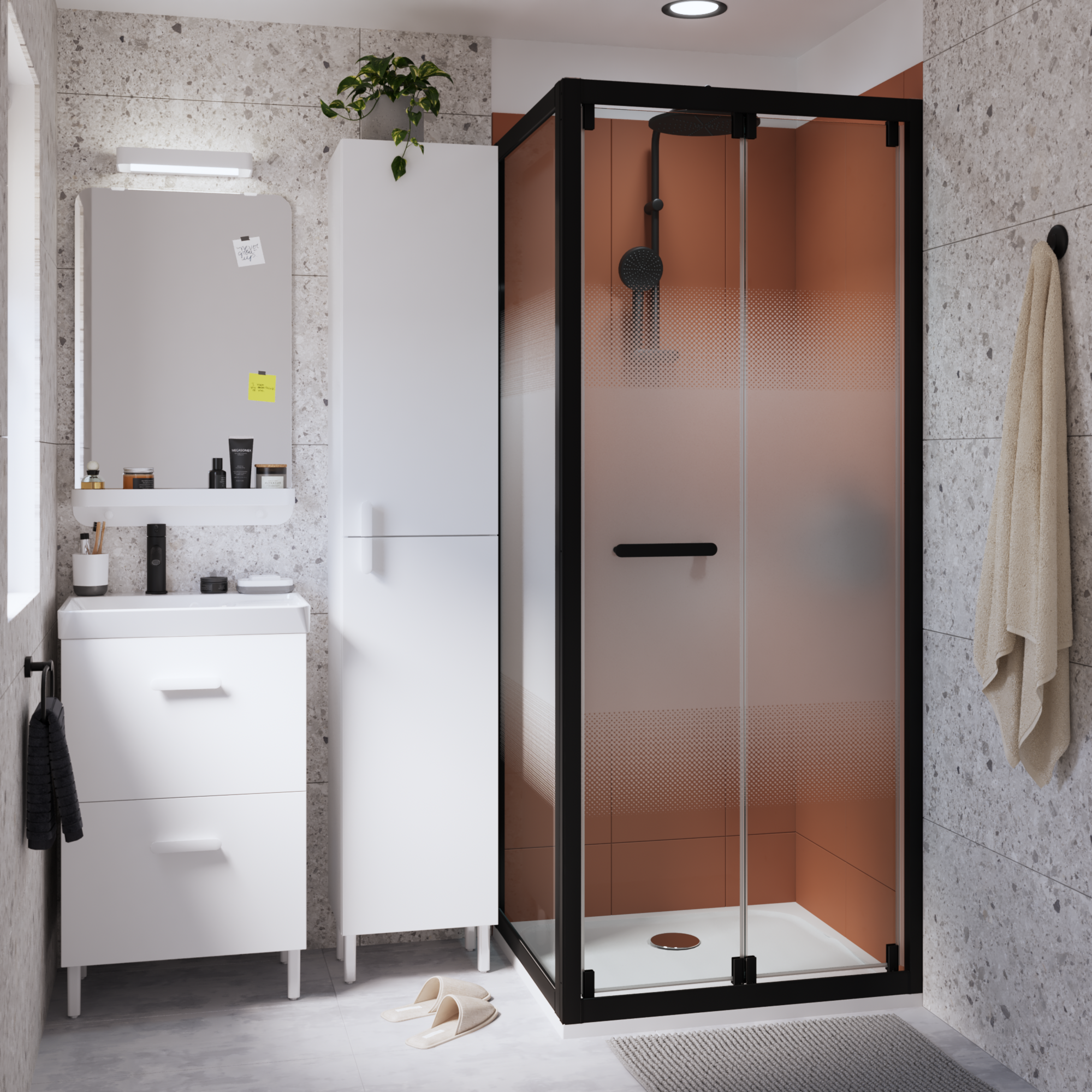 Painel de duche 70X190 serigrafado preto Easy - 20