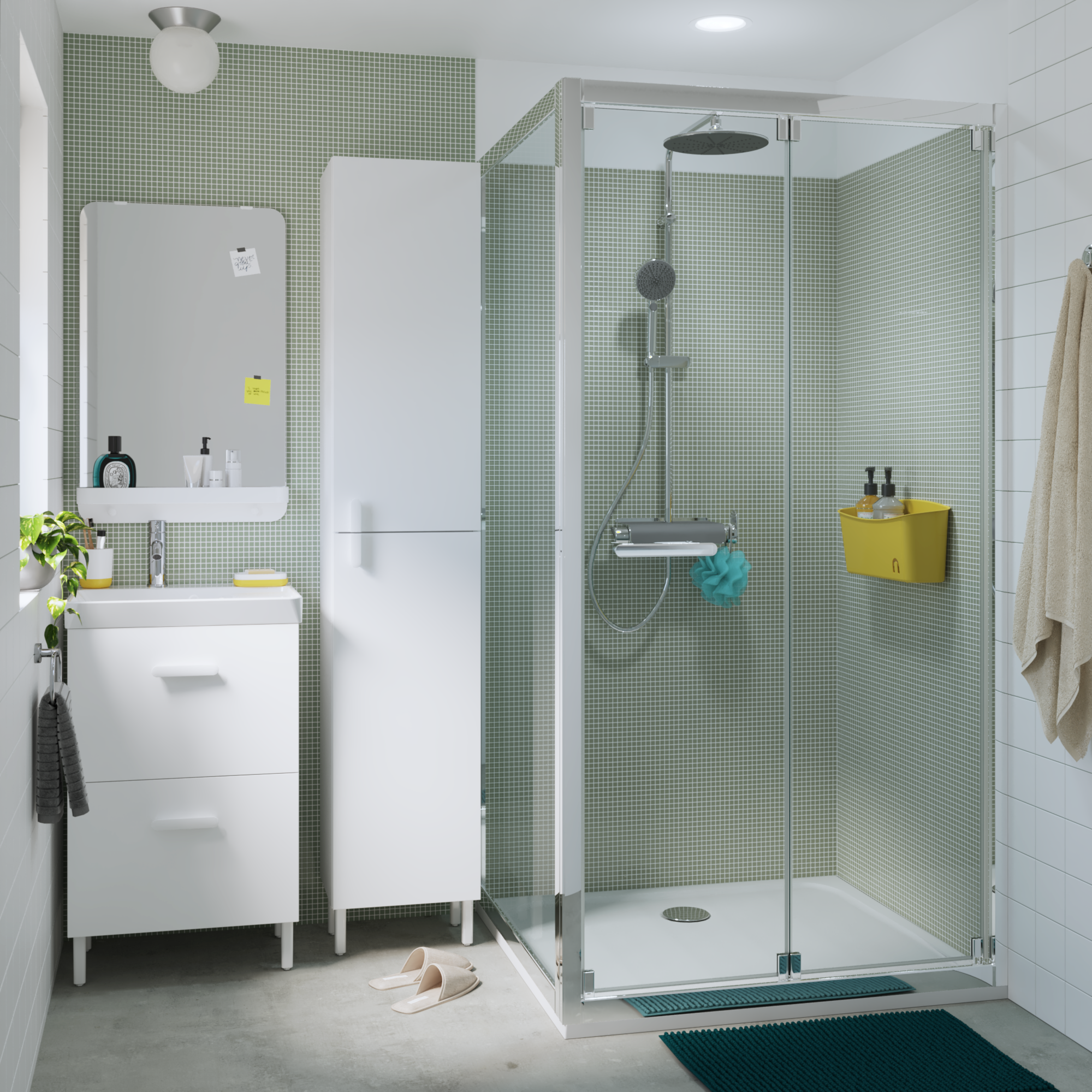 Mampara de ducha frontal plegable transparente easy perfil cromo (87.5-90.5)x190 cm