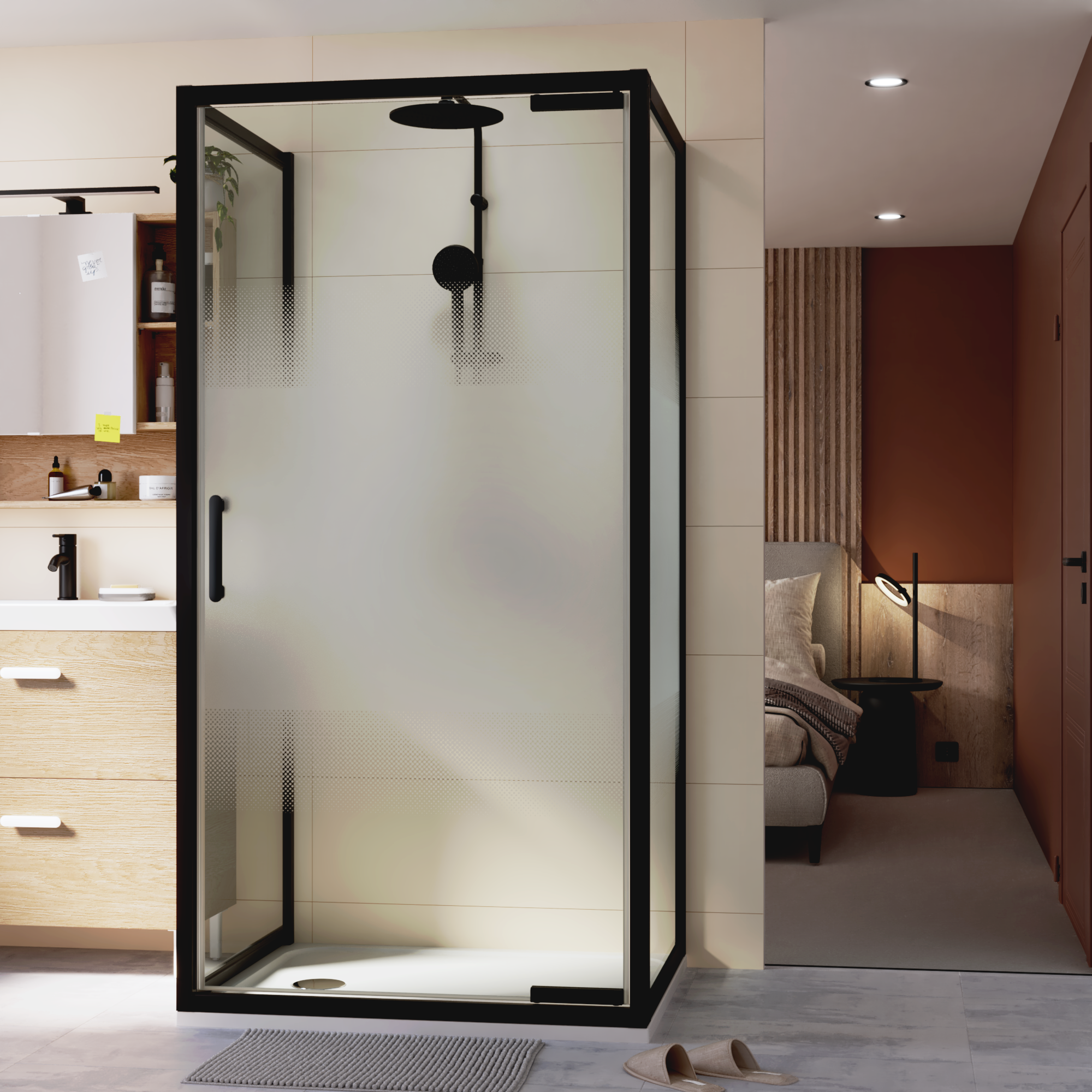 Painel de duche 70X190 serigrafado preto Easy - 19