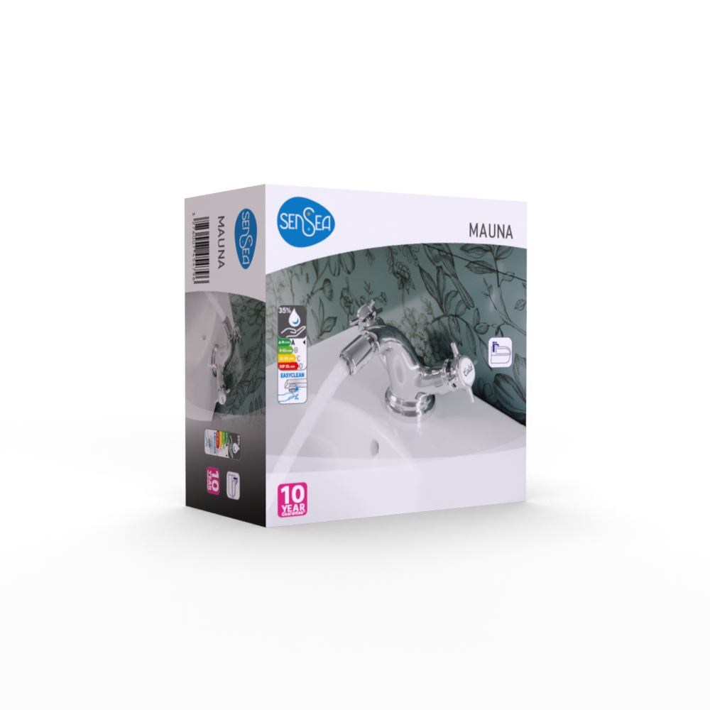 Grifo bimando de bidé SENSEA Mauna cromo brillo. Antical. Latón - 15