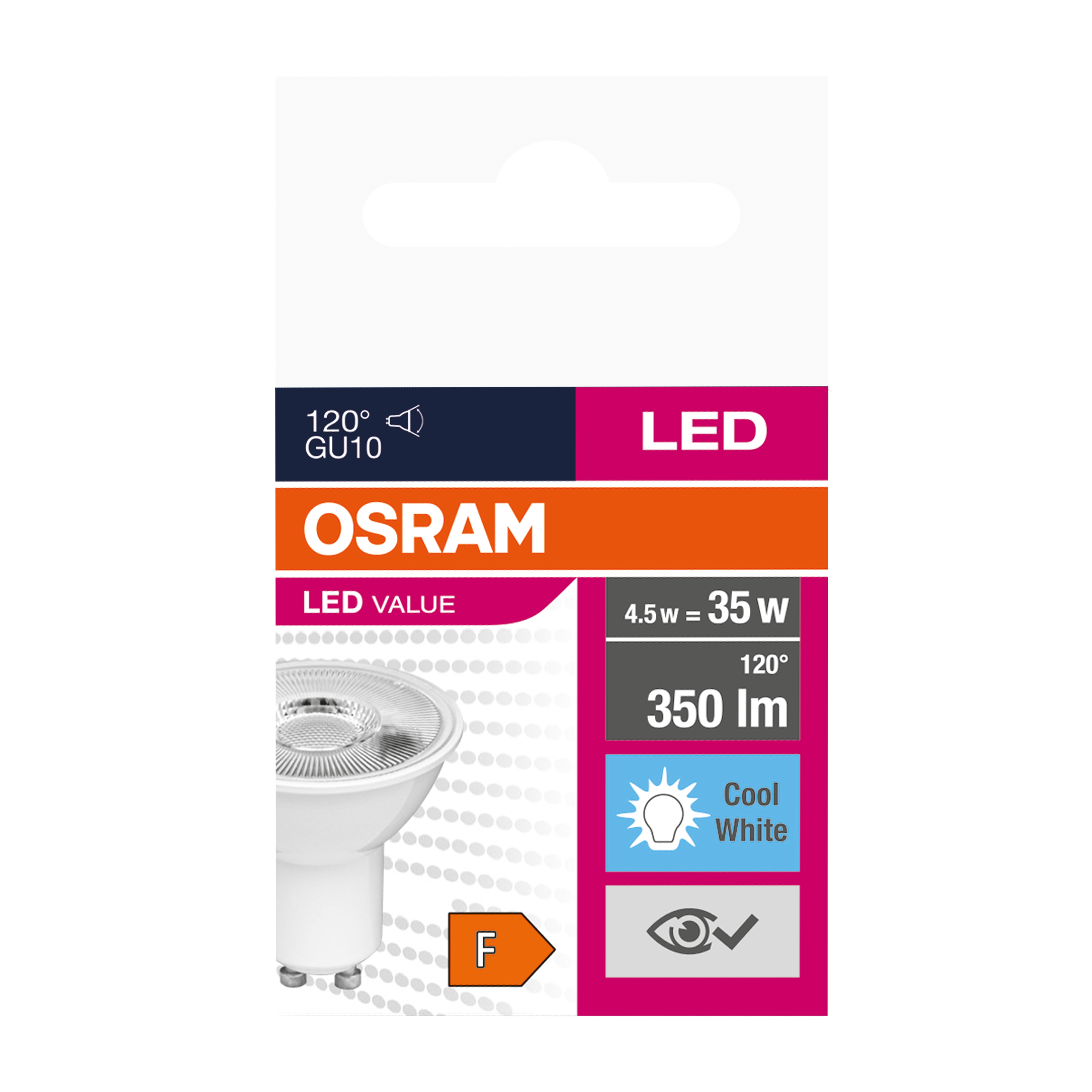 Żarówka LED GU10 4,5 W = 35 W 350 lm Neutralna biel Osram - 4