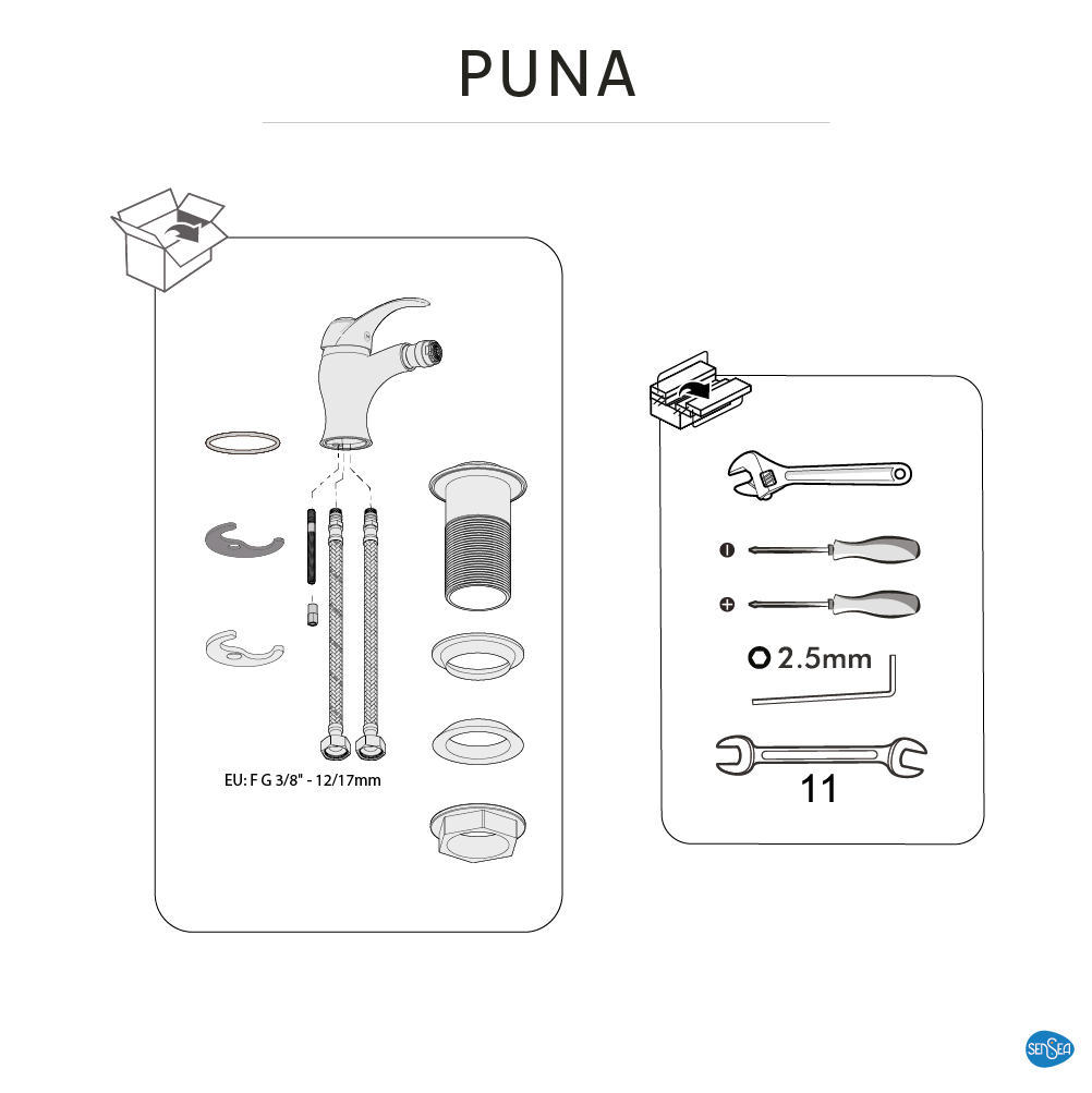 Grifo monomando de bidé SENSEA Puna cromo brillo. Antical. Latón - 7