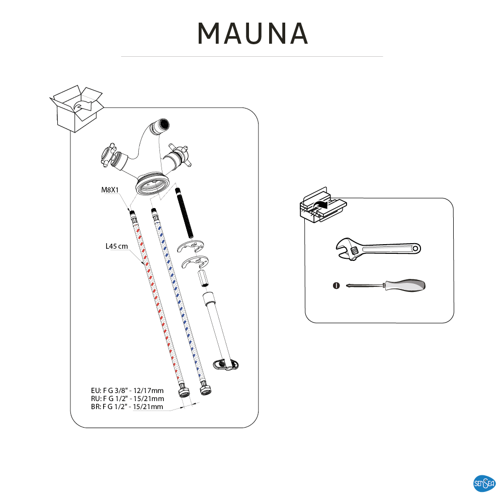 Grifo bimando de bidé SENSEA Mauna cromo brillo. Antical. Latón - 9