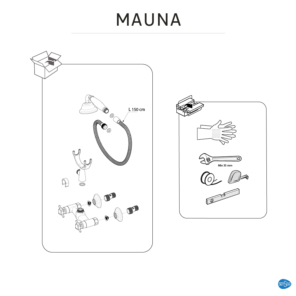 Grifo de ducha bimando SENSEA Mauna cromo brillo Latón - 8