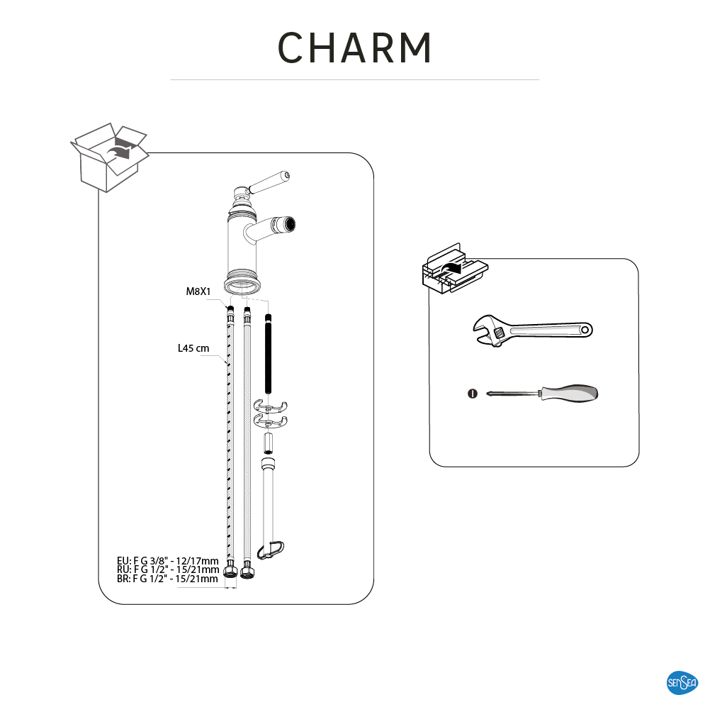 Grifo monomando de bidé SENSEA Charm cromo brillo. Antical. Latón - 7