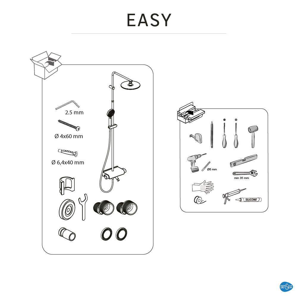 Conjunto de banheira com torneira cromado sensea easy - 12