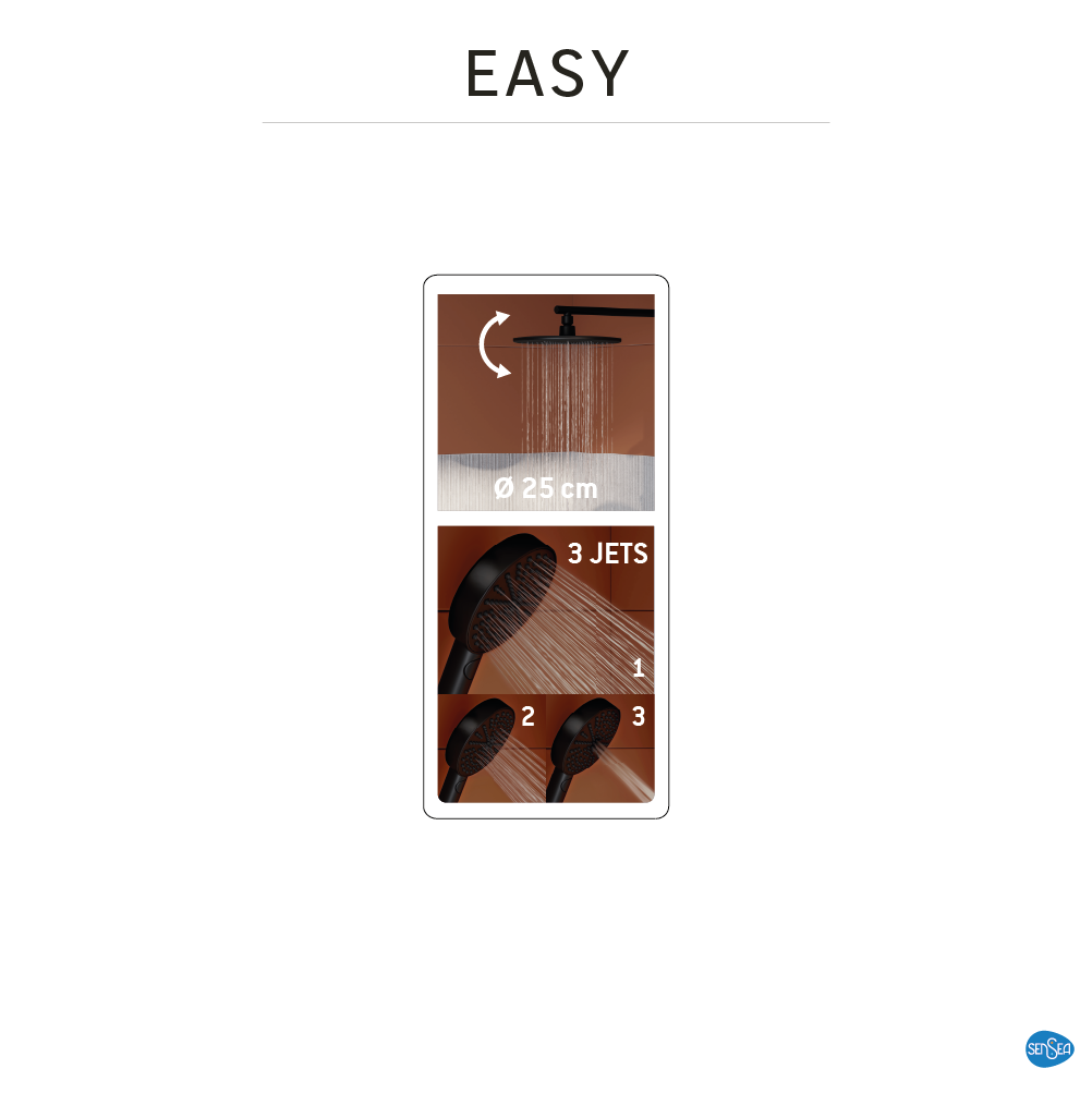 Conjunto de duche com torneira preto Sensea Easy - 10