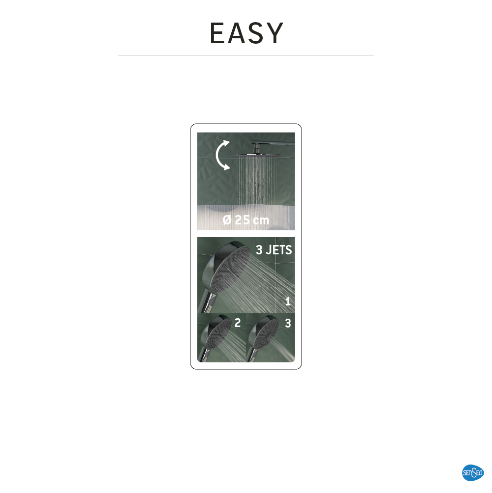 Conjunto de duche com torneira monocomando cromado Sensea Easy - 11