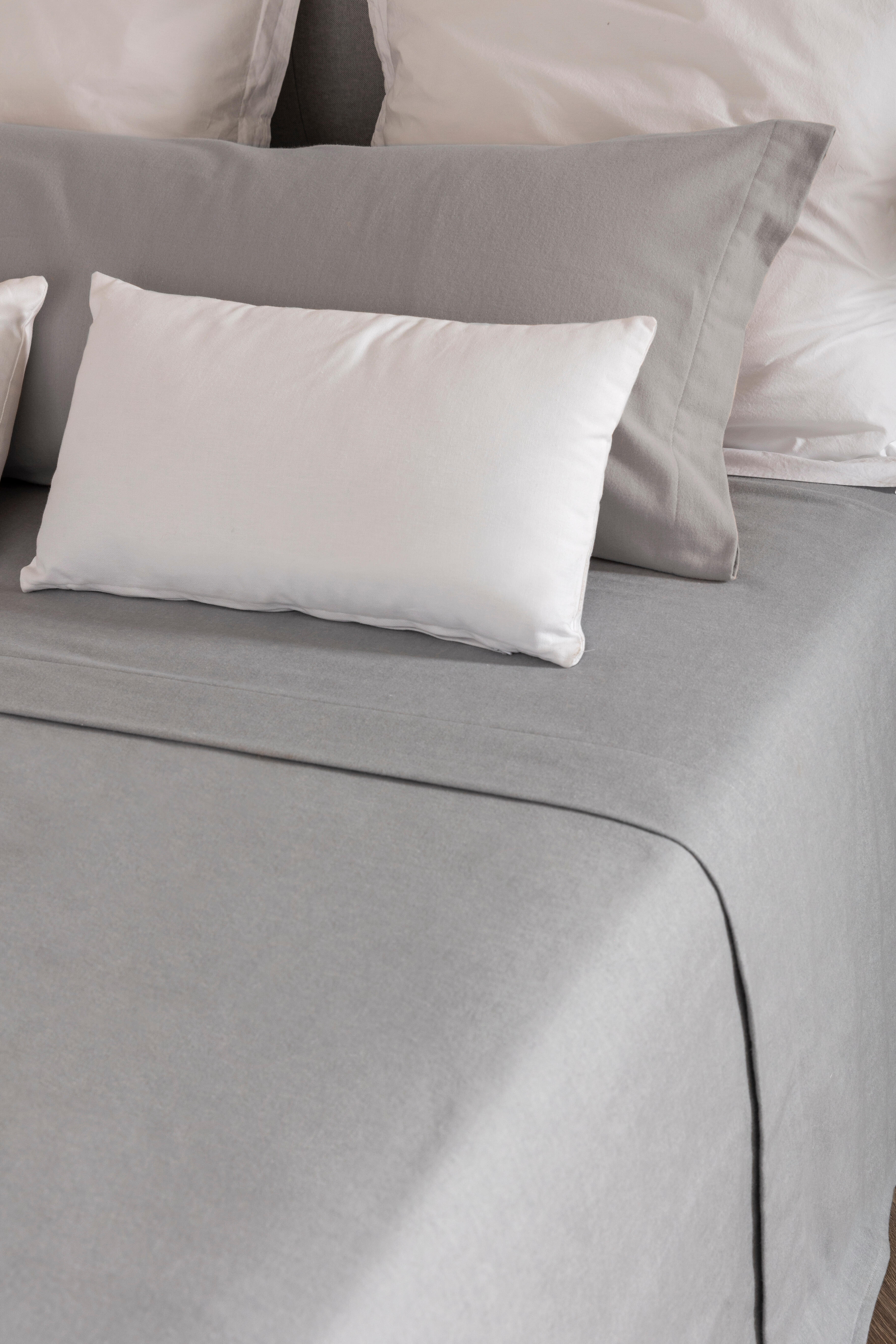 Sábana bajera con elástico algodón franela 80 hilos gris 150x200 para cama de 150 cm - 35