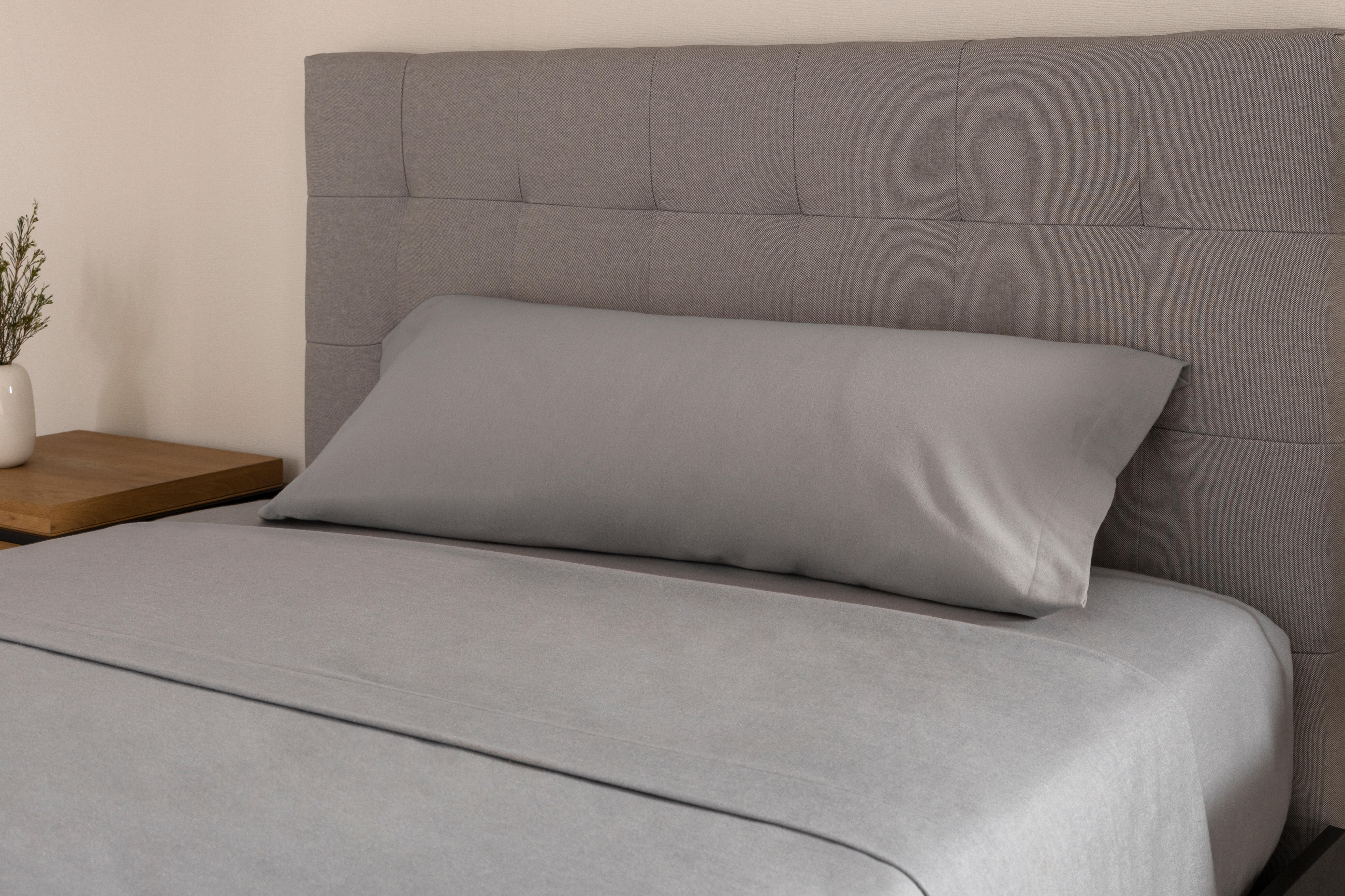 Sábana bajera con elástico algodón franela 80 hilos gris 150x200 para cama de 150 cm - 34