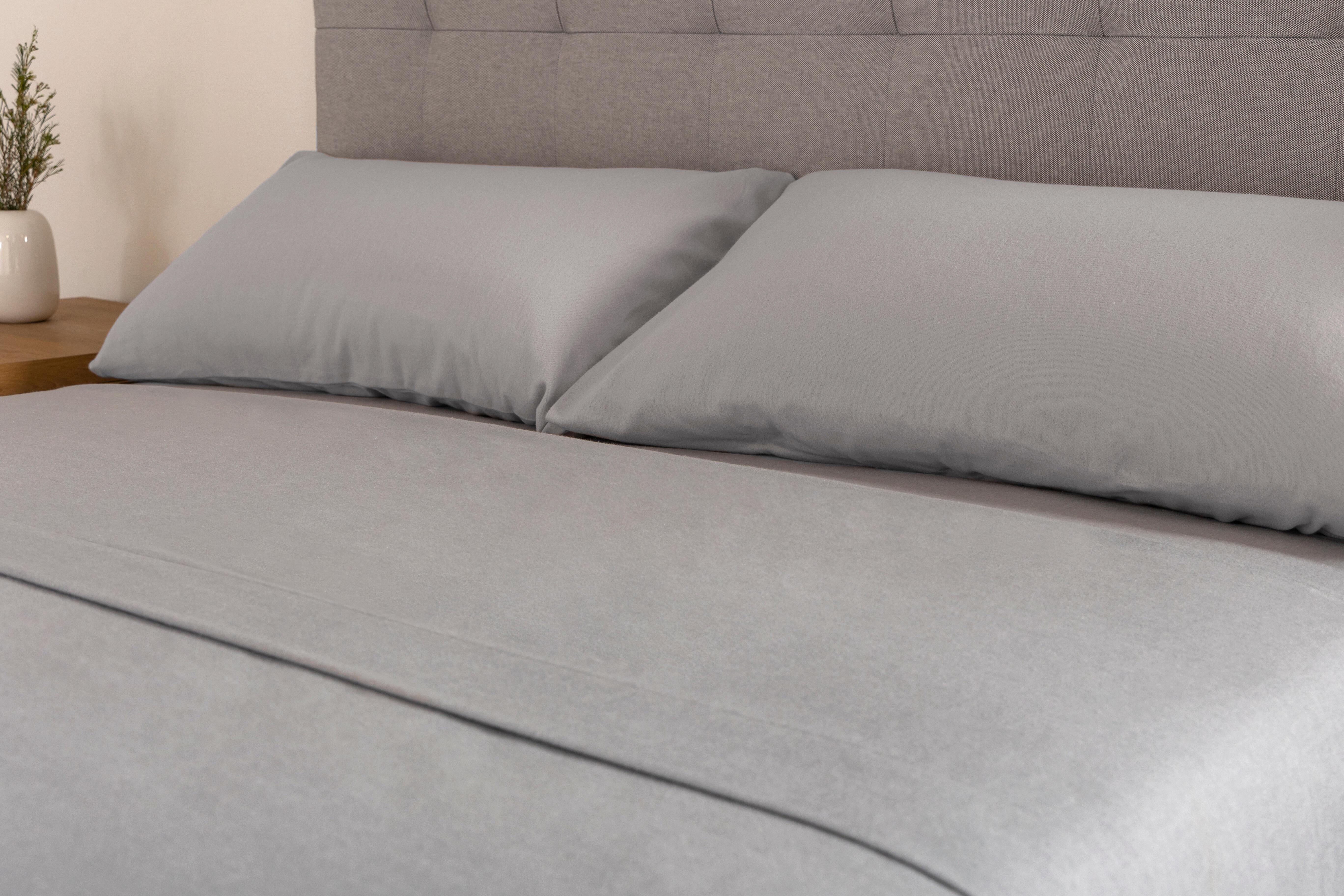 Sábana bajera con elástico algodón franela 80 hilos gris 150x200 para cama de 150 cm - 28