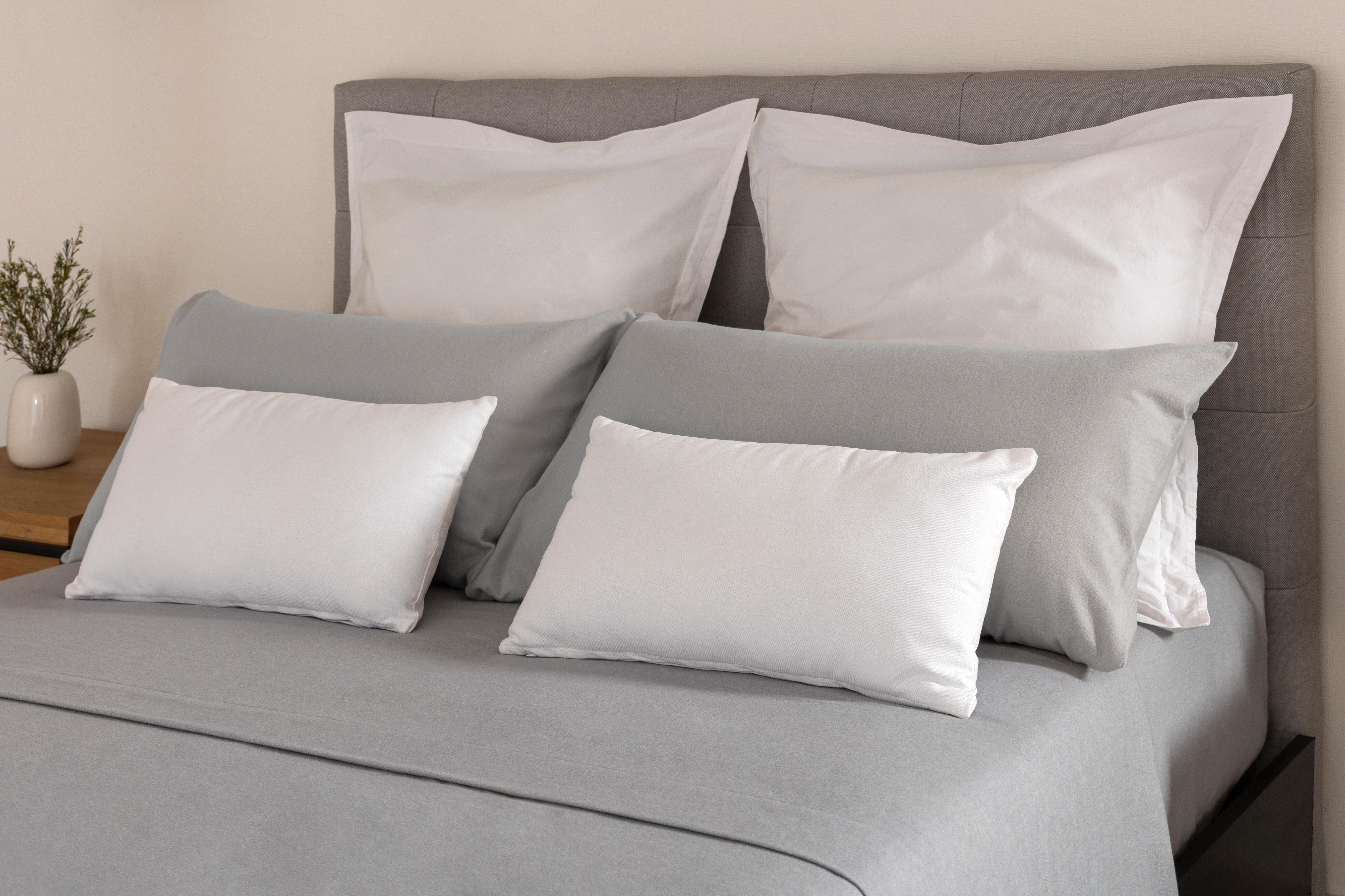 Sábana bajera con elástico algodón franela 80 hilos gris 150x200 para cama de 150 cm - 7