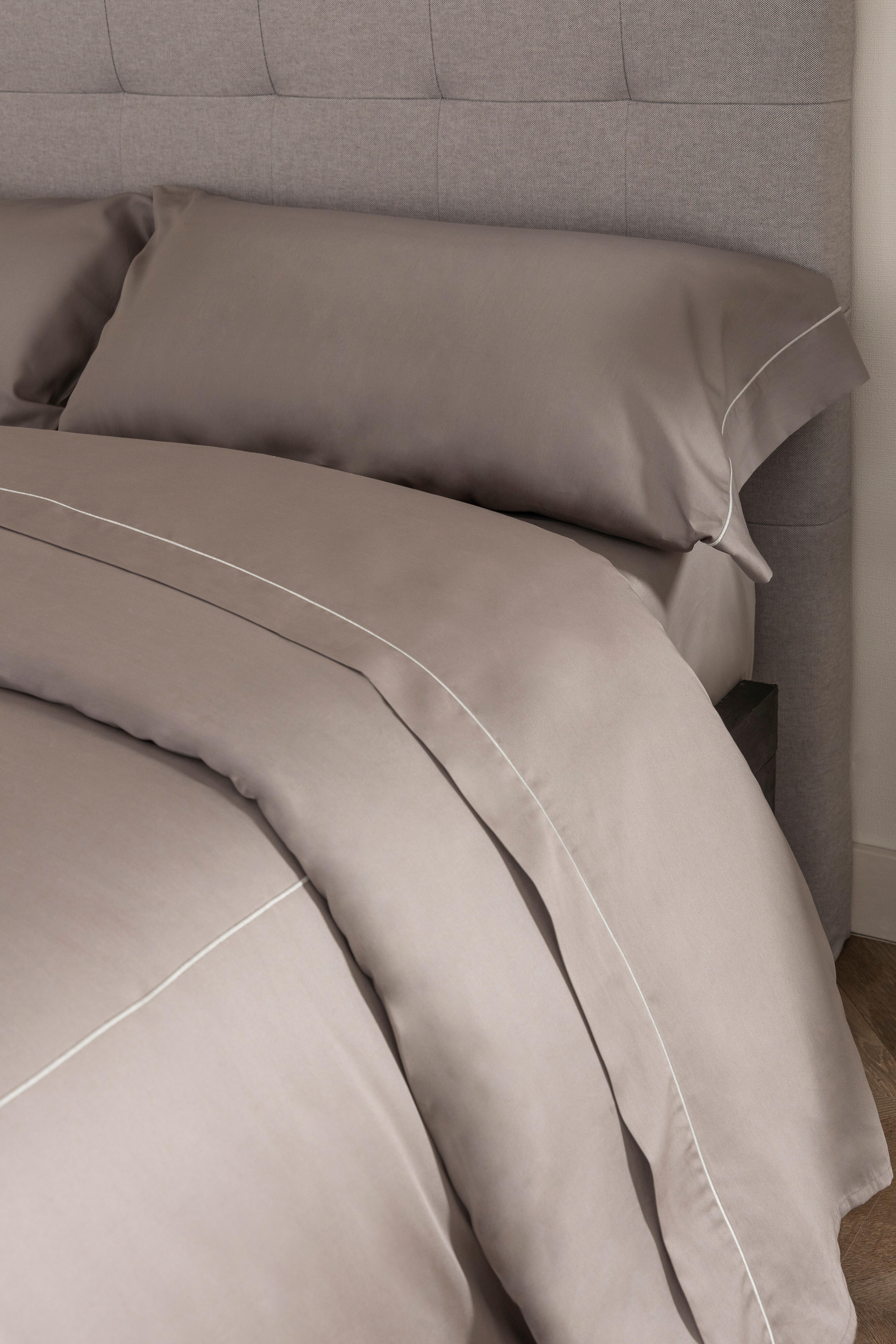 Sábana encimera Bordón algodón egipcio 300 hilos gris 280x290 para cama de 180 cm - 18