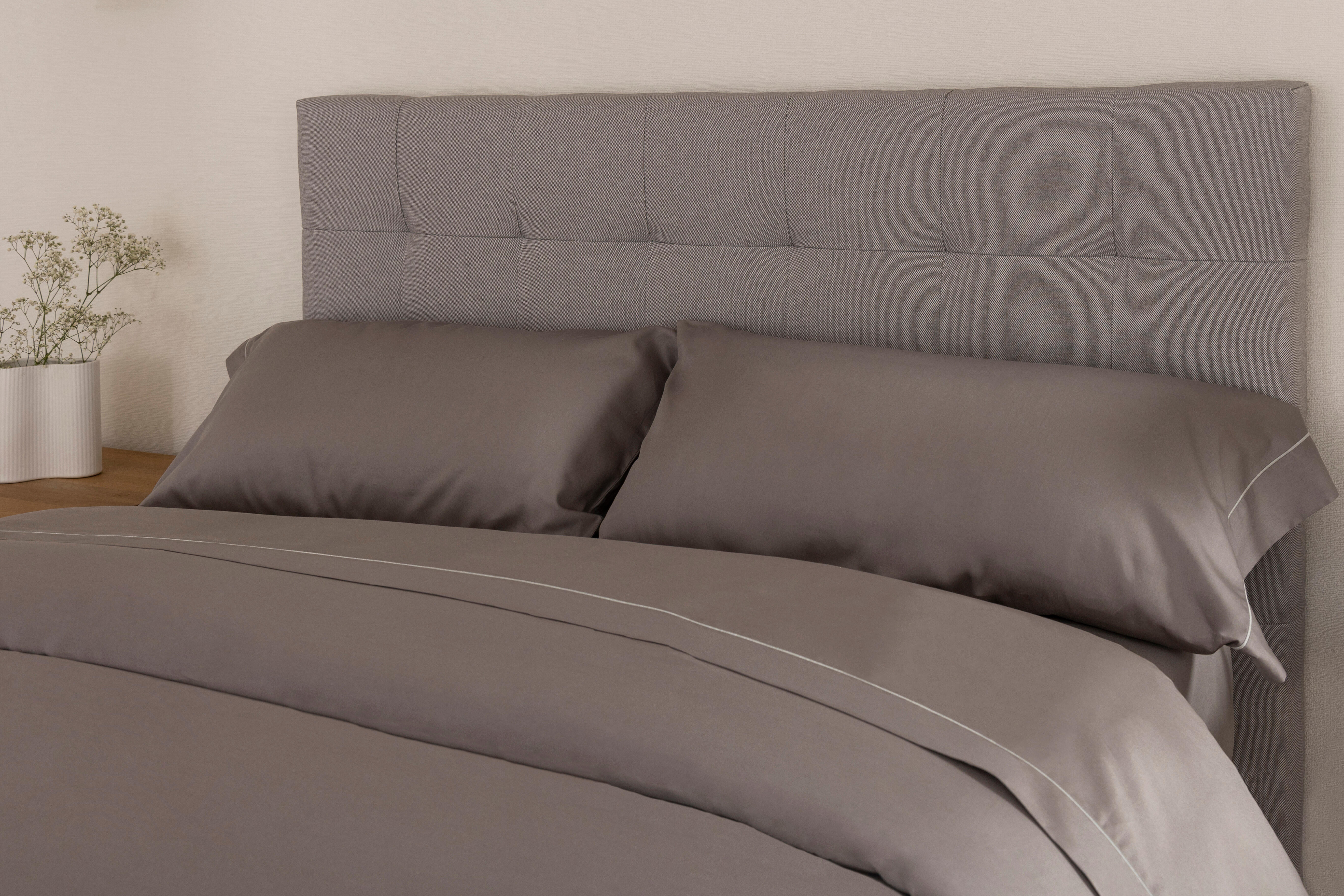 Sábana encimera Bordón algodón egipcio 300 hilos gris 280x290 para cama de 180 cm - 7
