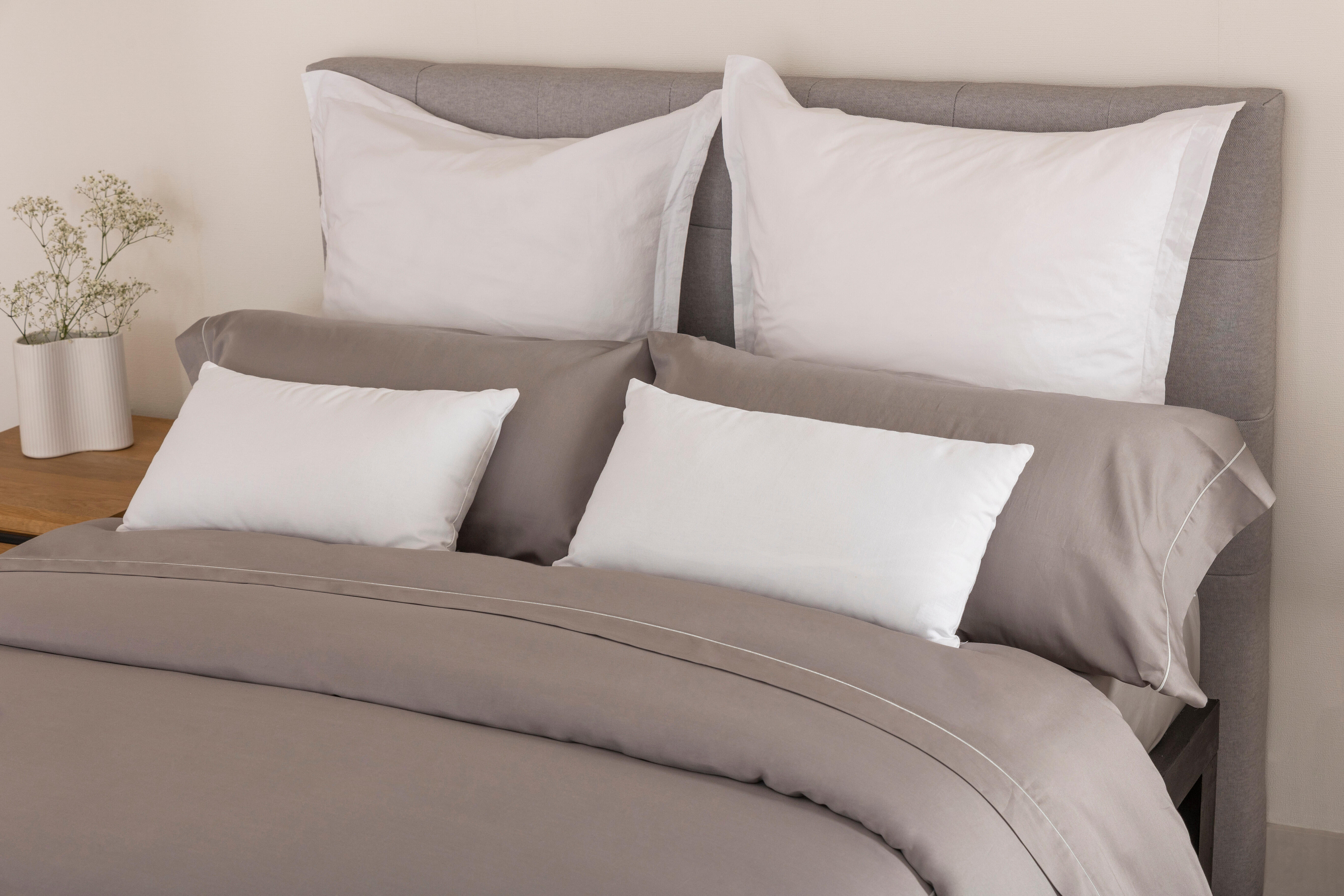 Funda nórdica Bordón algodón egipcio 300 hilos liso gris para cama de 180 cm - 8