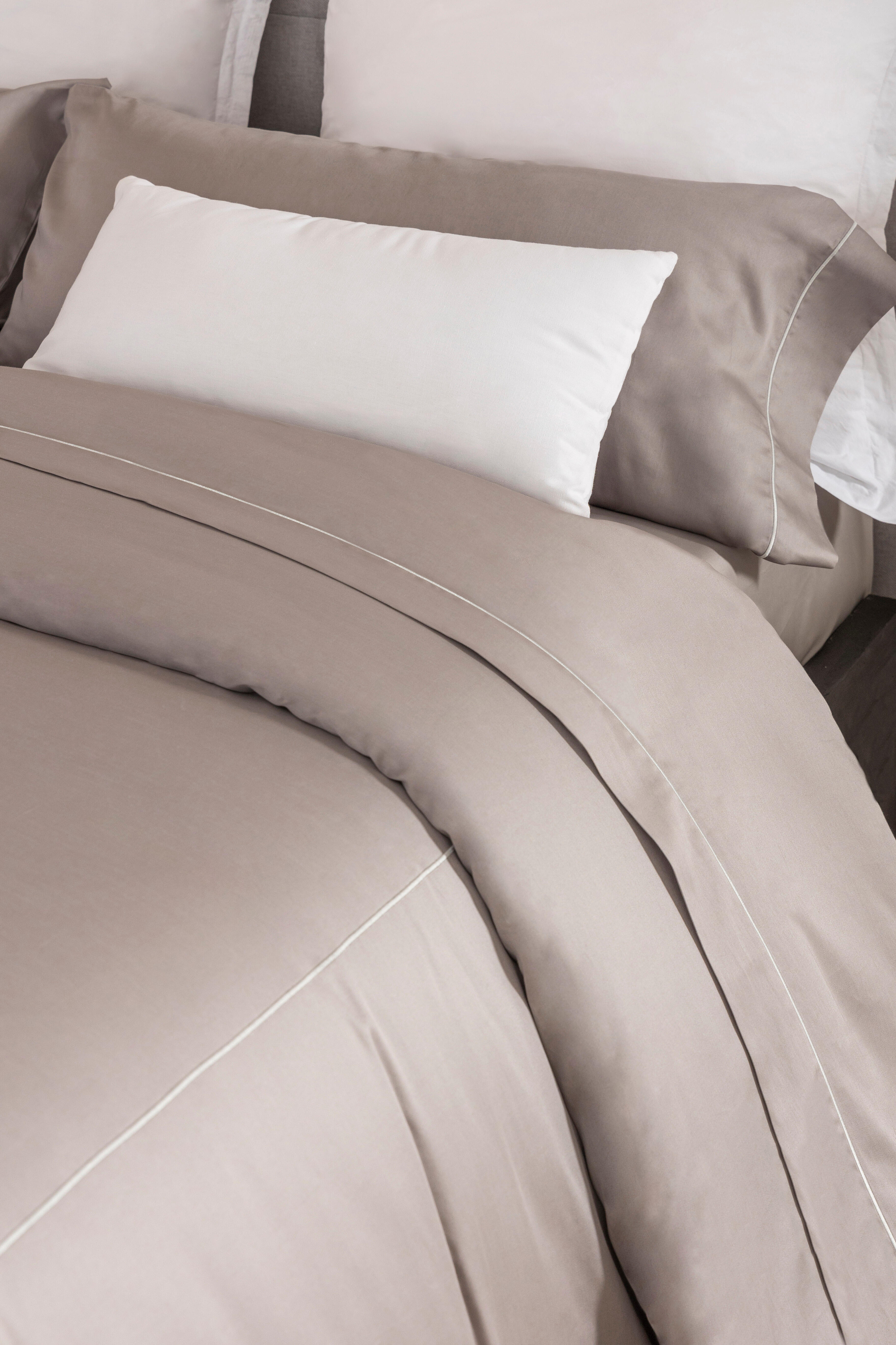 Funda nórdica Bordón algodón egipcio 300 hilos liso gris para cama de 180 cm - 19