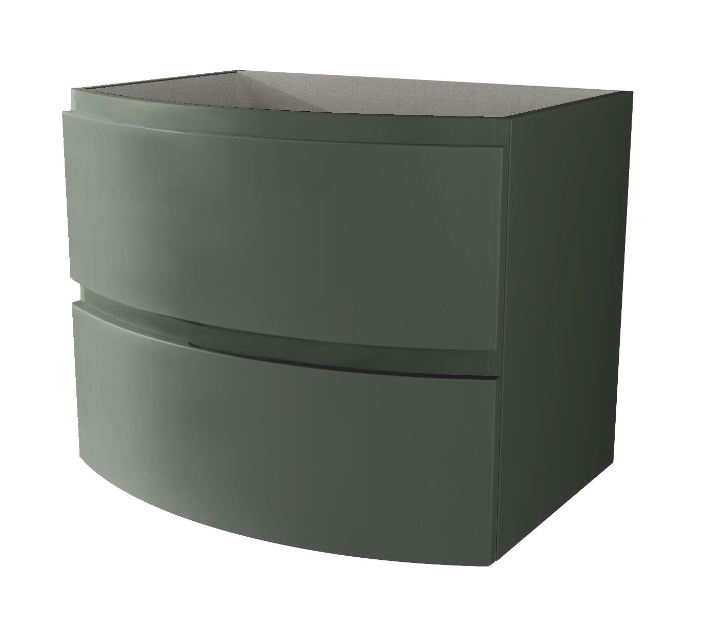 Mobile da bagno sospeso sotto lavabo L 69 x H 55 x P 52 cm verde laccato opaco, 2 cassetti BADEN HAUS Vague - 2