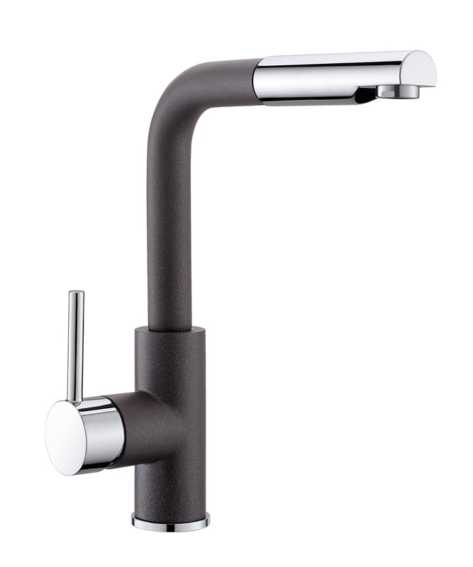 Bateria kuchenna z wyciąganą wylewką L 30 cm Tina Brązowa Axis