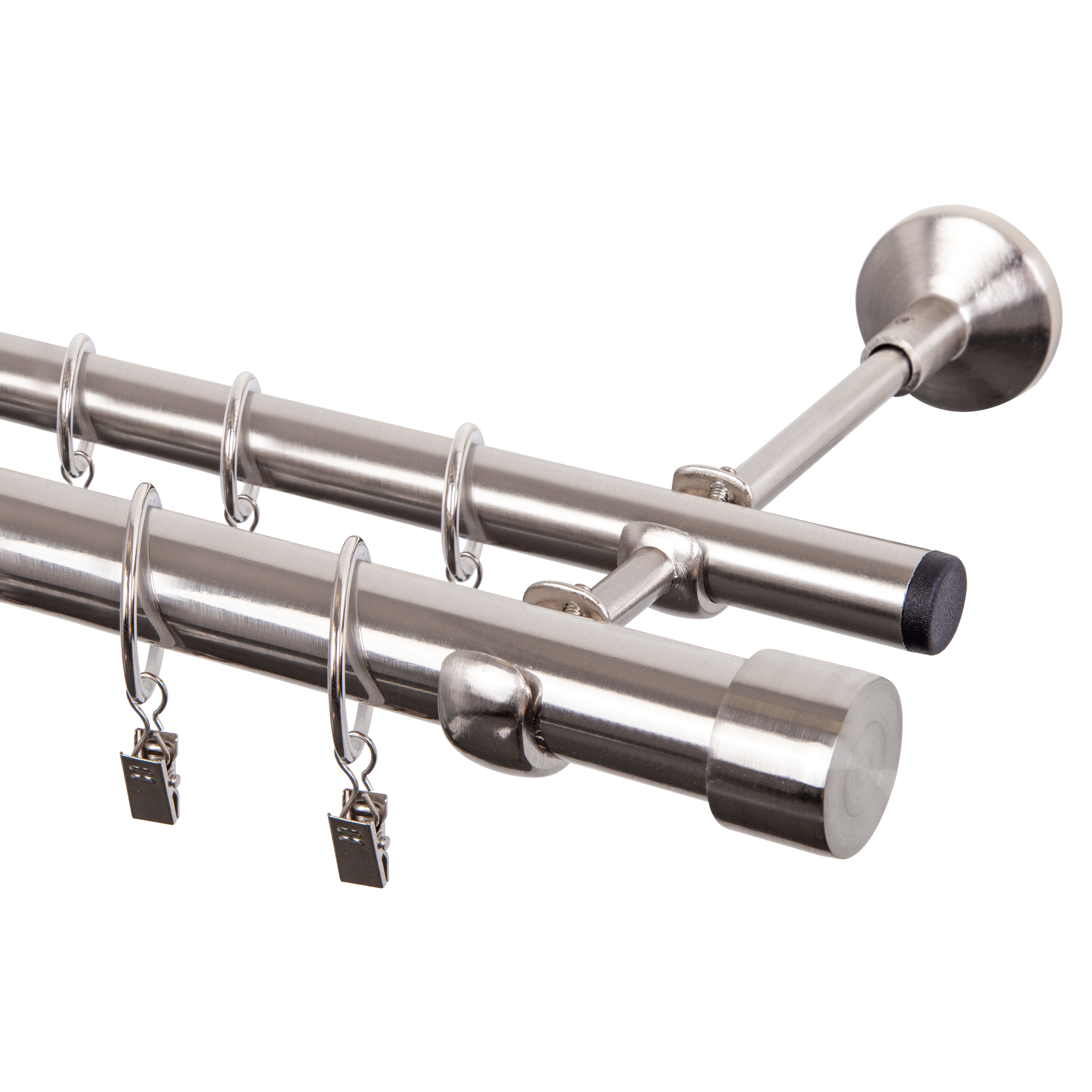 Karnisz Industrial 240 cm podwójny efekt stali 25/19 mm