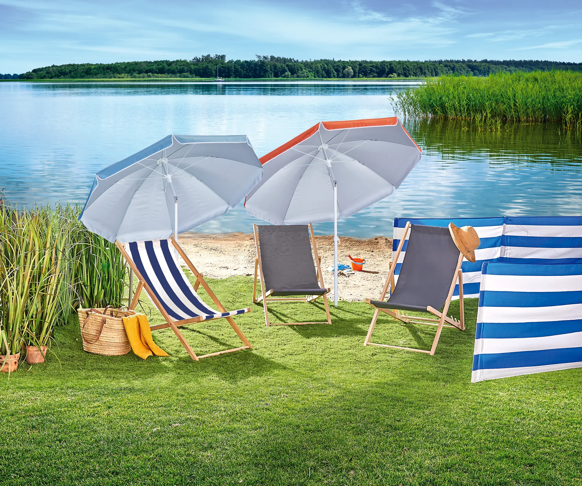 Leżak plażowy drewniany antracytowy Ołer Garden - 2