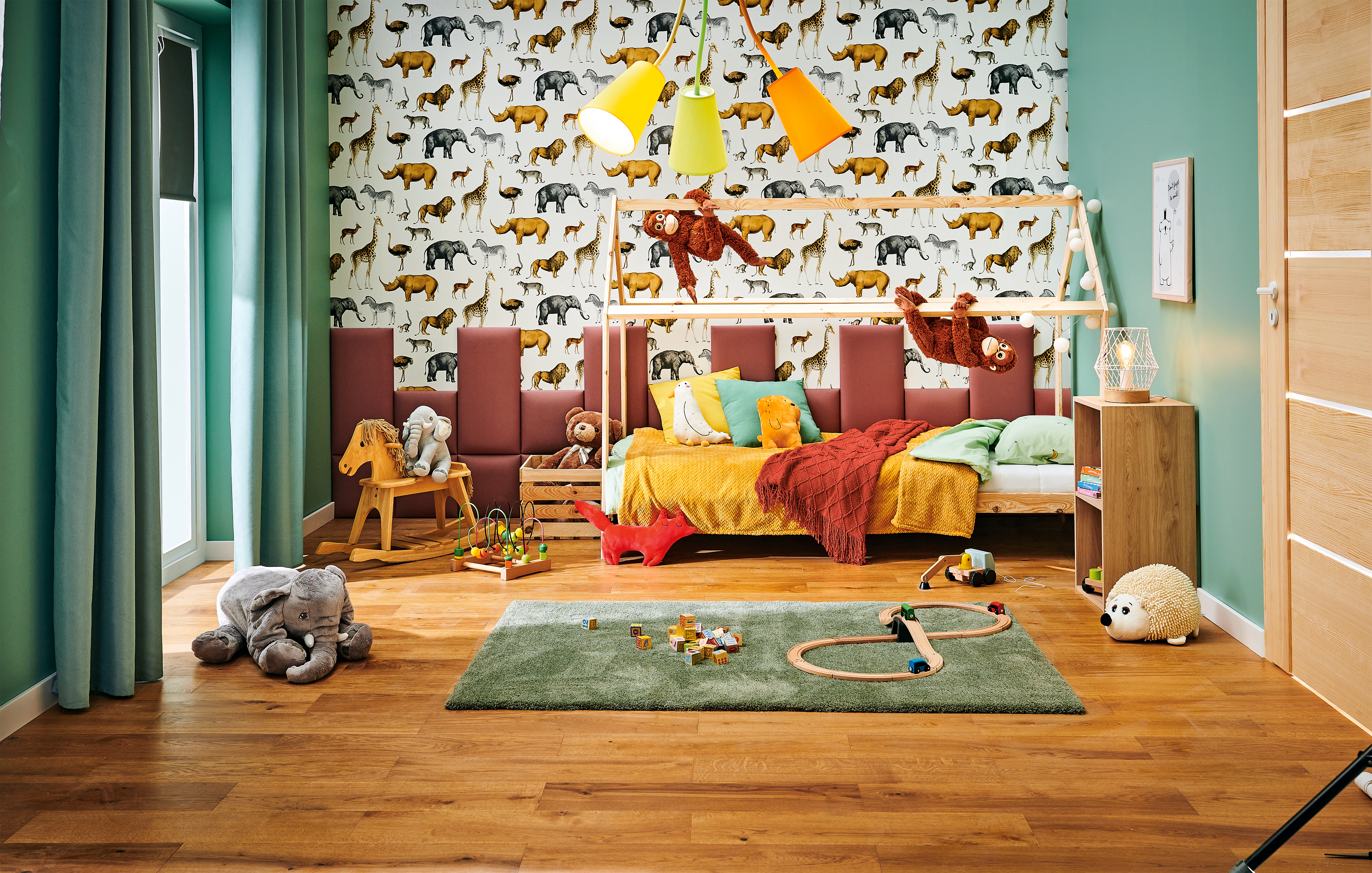 Alfombra  poliéster tejido plano INSPIRE Tony  verde sage  lavable en lavadora 120x170cm - 2