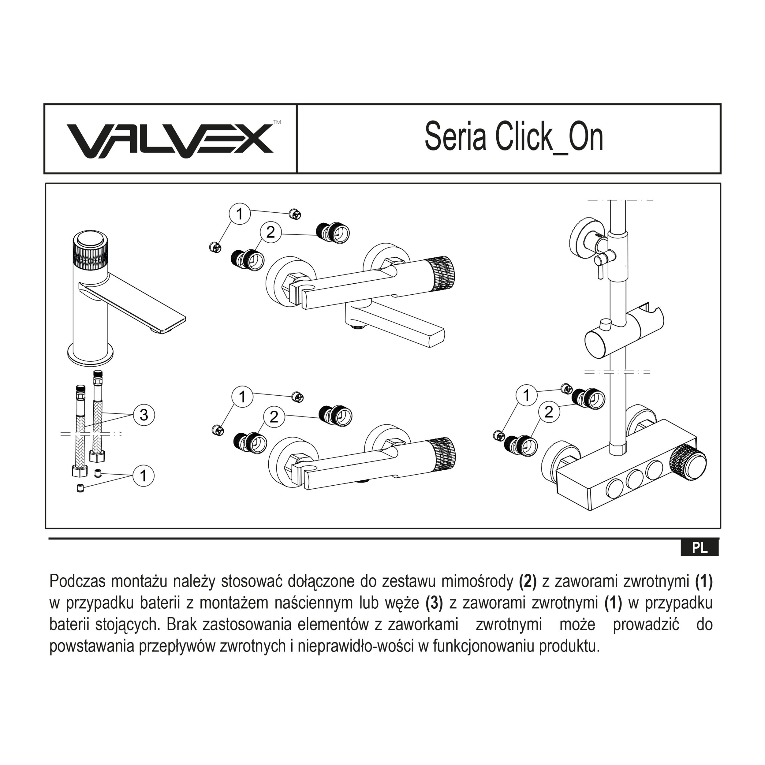 Kolumna prysznicowa z baterią Click On Valvex - 9