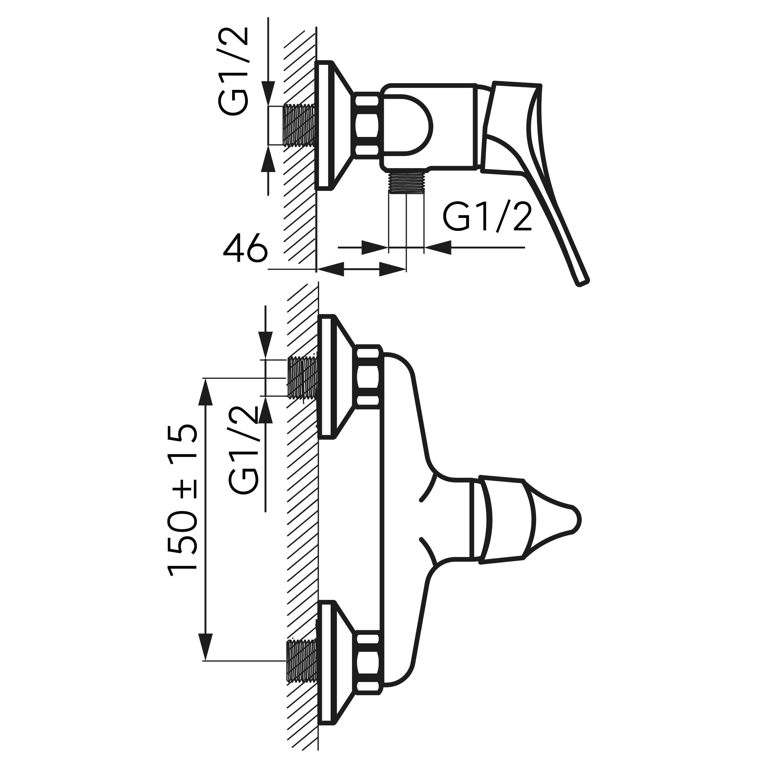Bateria prysznicowa chrom Petite Ferro - 2