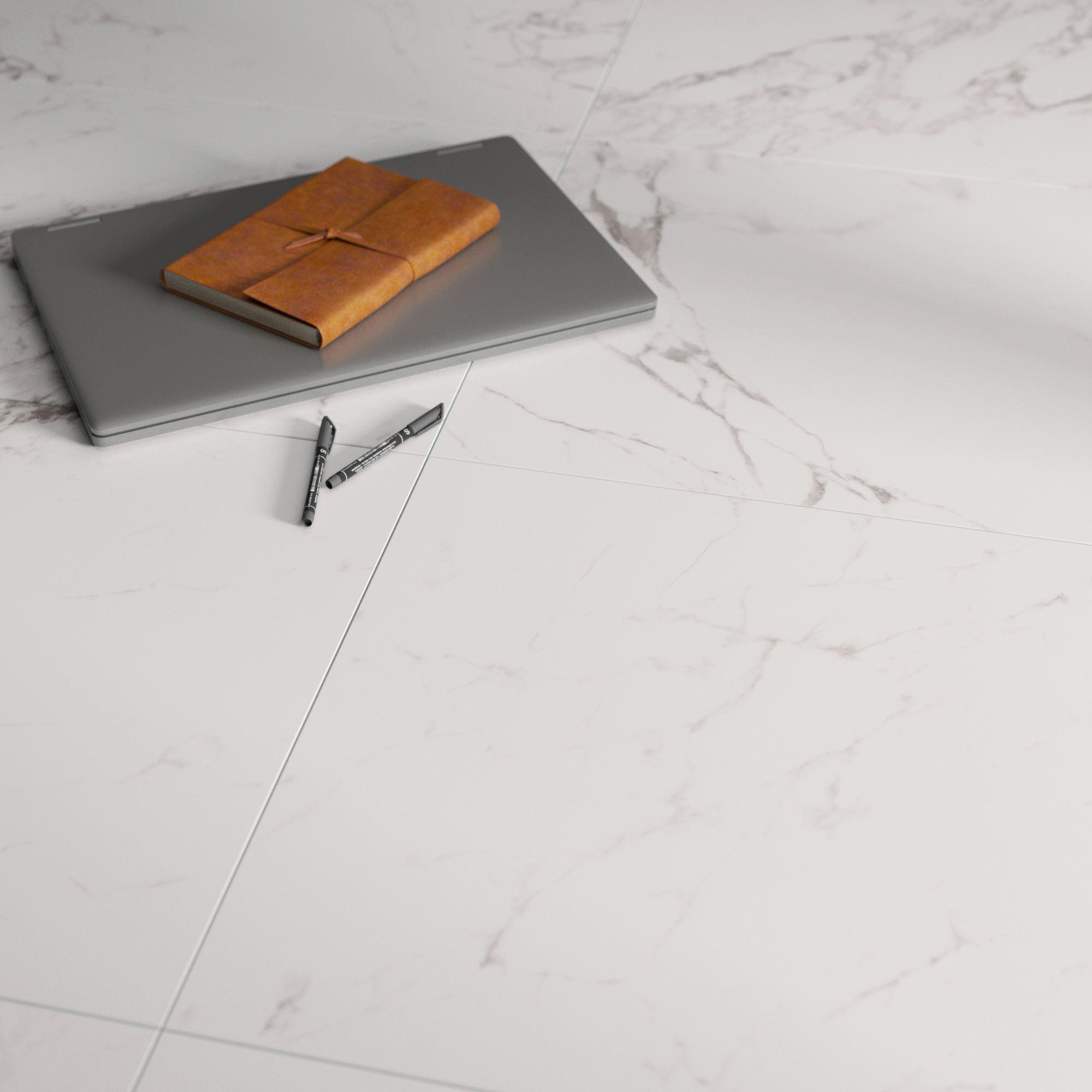 Suelo/azulejo porcelánico storm efecto mármol white 59.5x120 cm artens