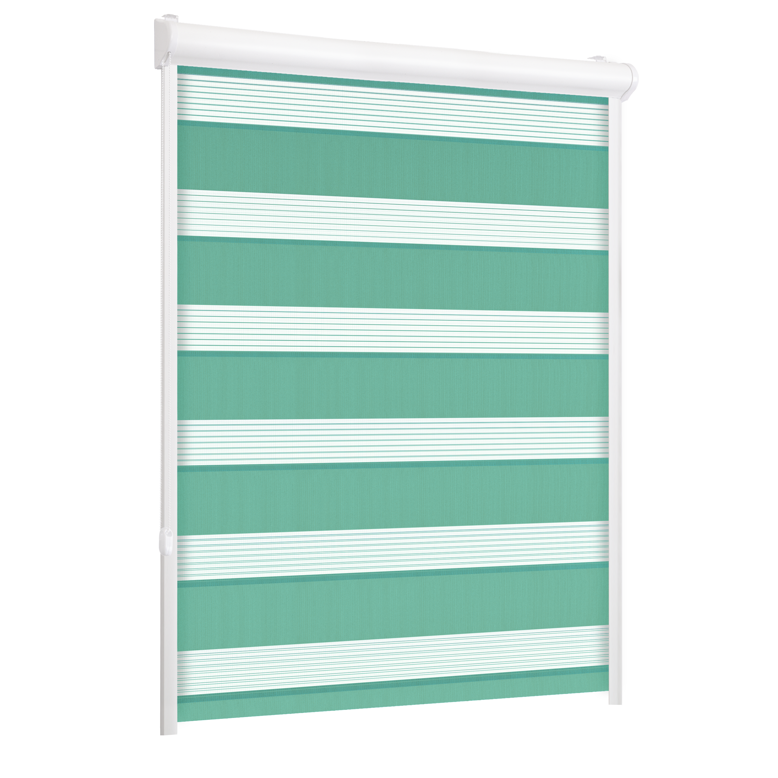 Roleta w kasecie dzień noc Classic turkusowa 120 x 150 cm lewa