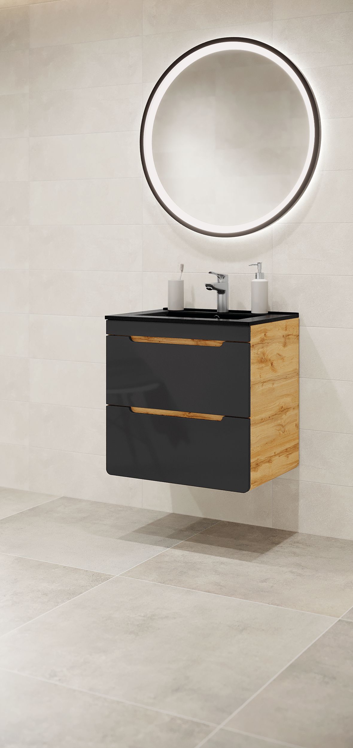 Lustro łazienkowe z wbudowanym oświetleniem RUND LED 80 X 80 VENTI - 5