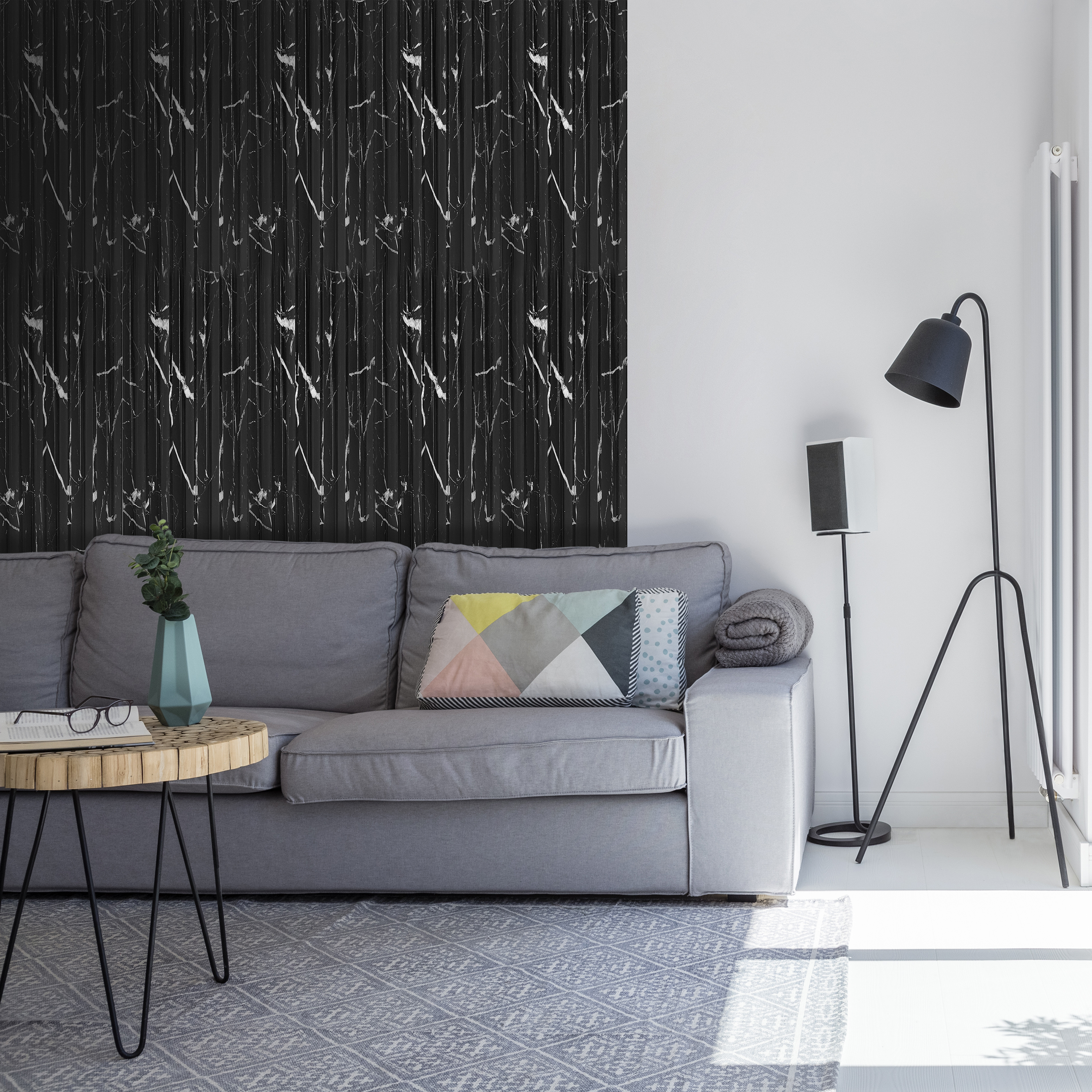 Panele ścienne winylowe PCV dekoracyjne Lineo Black Marble Fllow - 3